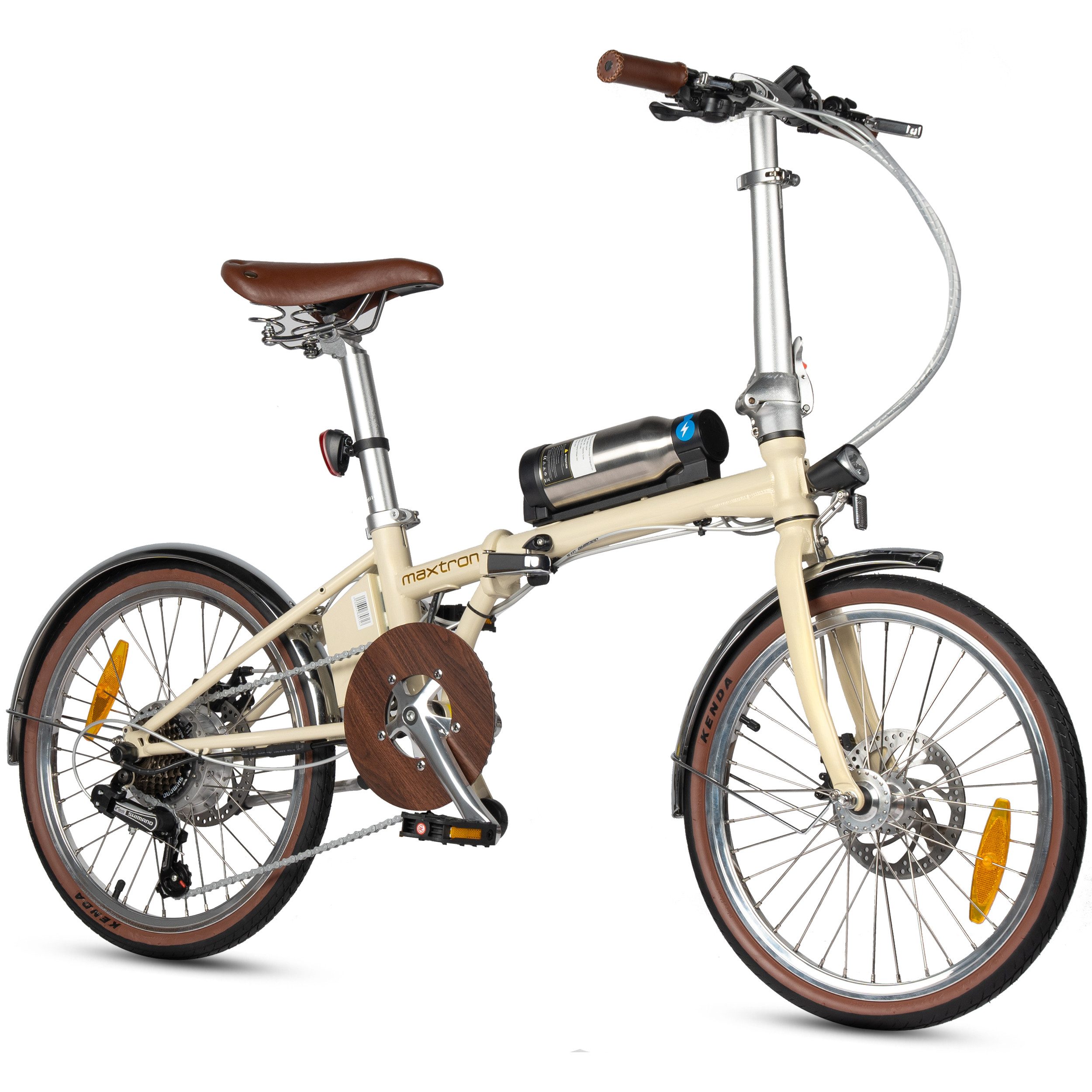 Maxtron E-Bike Cityrad Smart 20, Klapprad, 3 Gang Shimano Tourney Schaltwerk, Kettenschaltung, Heckmotor, 187 Wh, Kompakt und platzsparend für Alltag