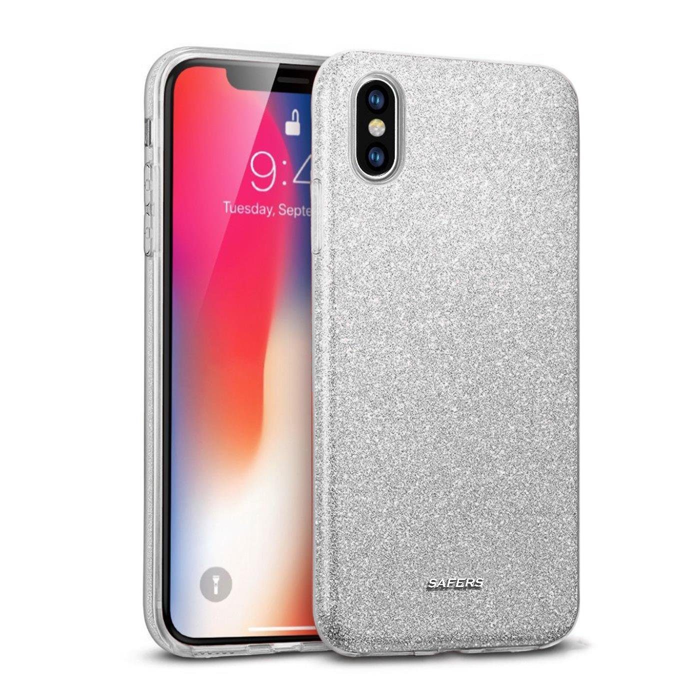 CoolGadget Handyhülle Glitzer Glamour Hülle für Apple iPhone XS, iPhone X 5,8 Zoll, Slim Case mit Glossy Effect Schutzhülle für iPhone X / XS Hülle