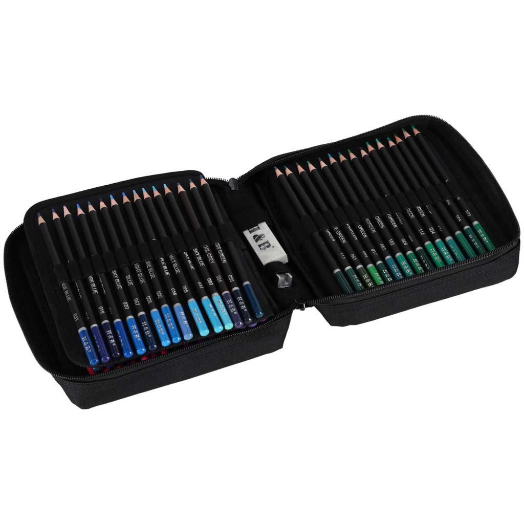 Ikonka Buntstift Malstifte Künstlerstifte Zeichenstifte, (Spar-Set, 120-tlg., 21 x 19 x 7 cm klappbar), 120 Farben, 3 mm Mine, Reißverschluss-Etui