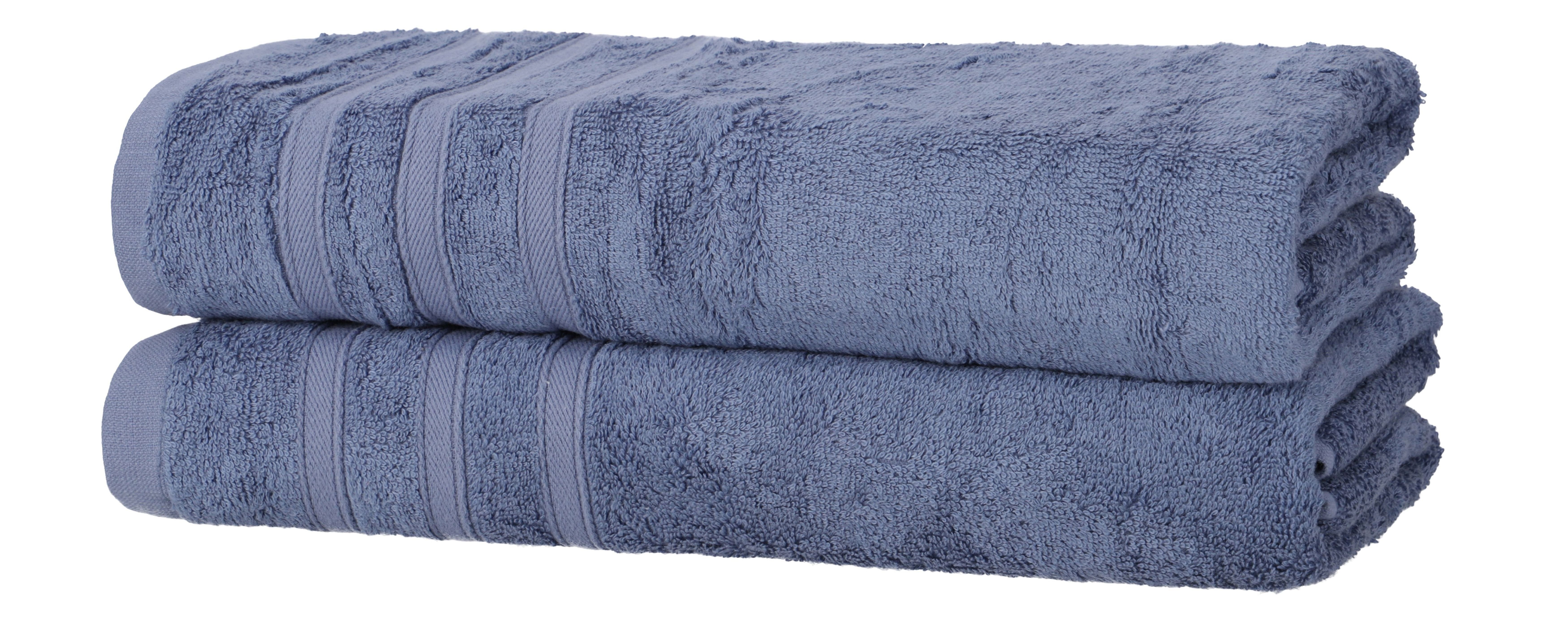 One Home Frottee (2-St), Saugfähig Handtücher blau und extra Komfort, Weich