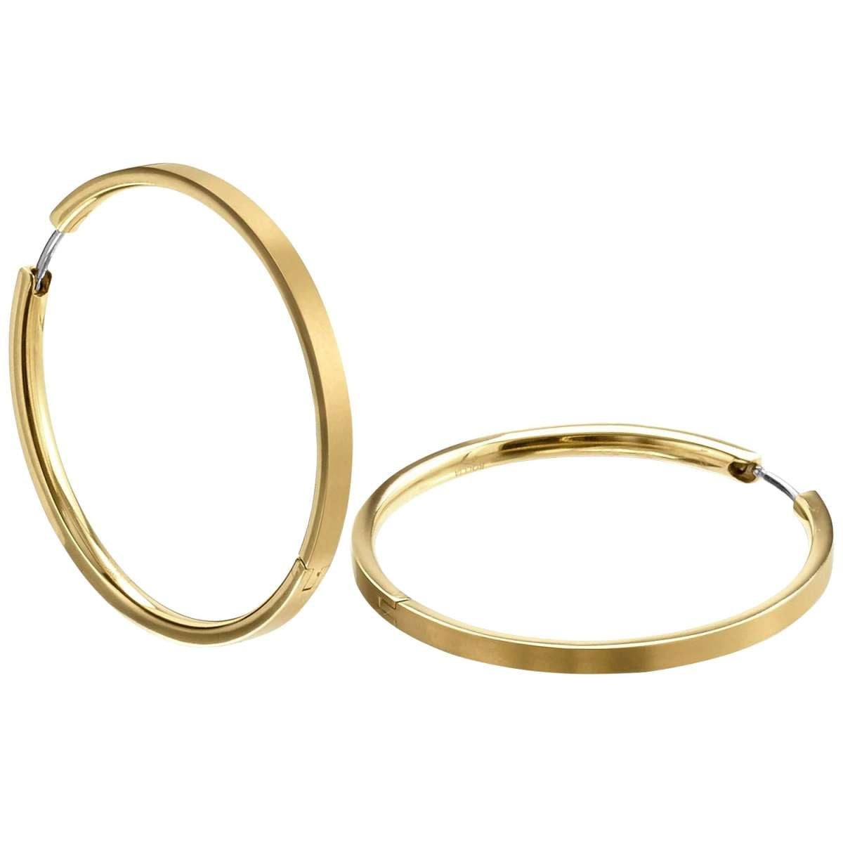 Boccia Paar Creolen 0508-09, für Damen Titan goldfarben
