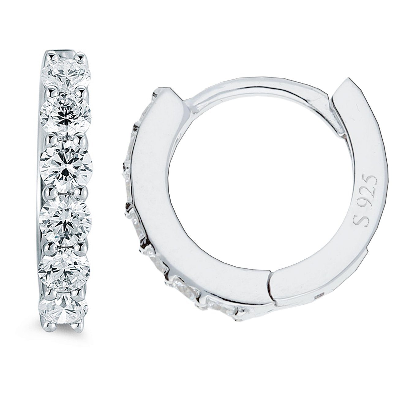 LÖB Paar Creolen Damen Ohrringe Creolen 925 Silber Zirkonia Strass Steine R günstig online kaufen