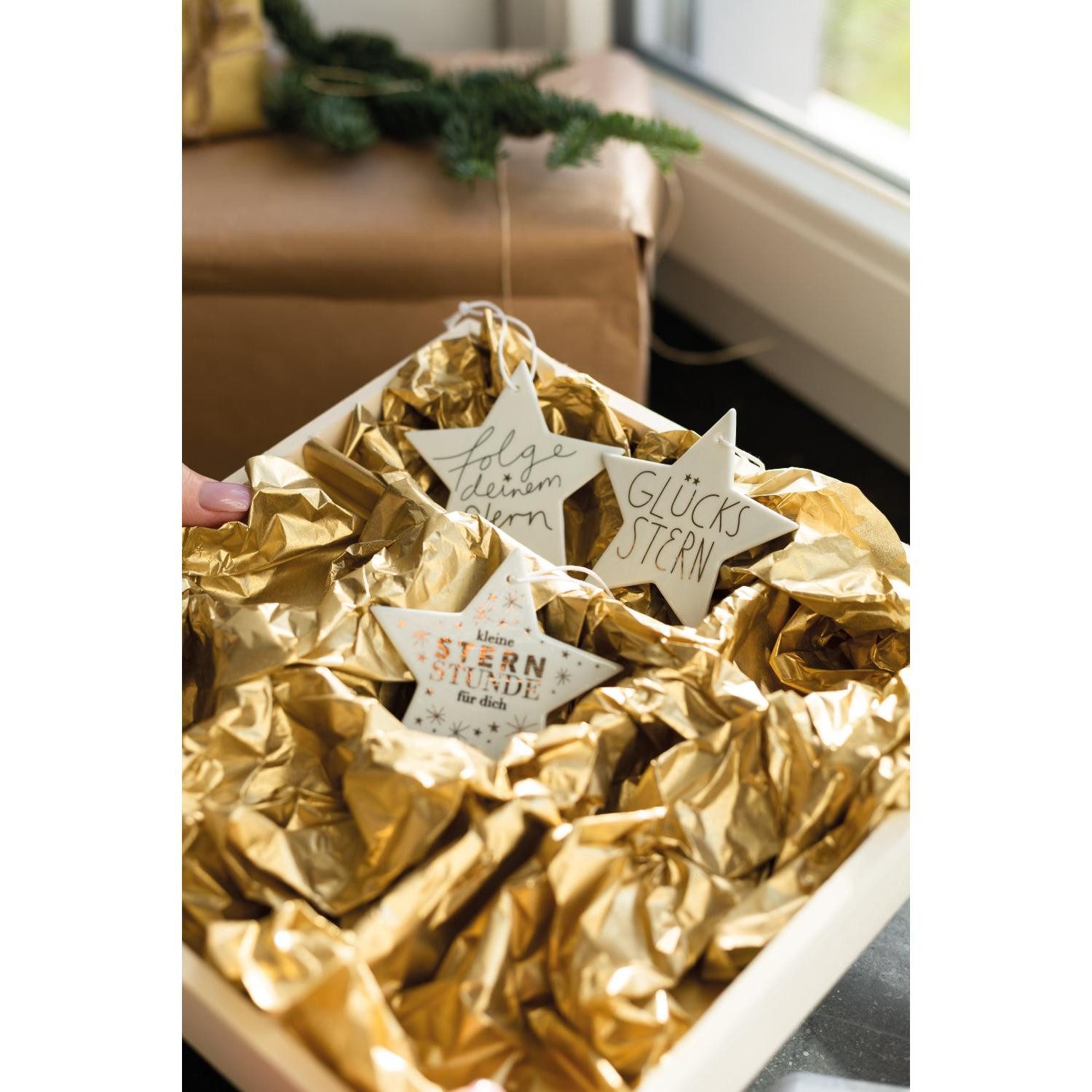 Räder Weihnachtsbaumkugel Design Hänger Glücksstern Folge deinem Stern Weiß günstig online kaufen