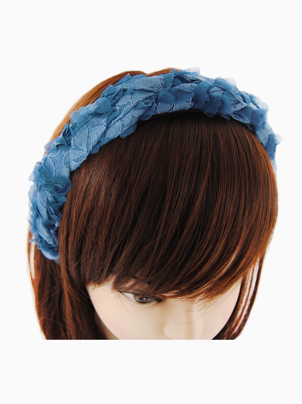 axy Haarreif Haarreif Look, Blumenkranz Damen Vintage mit zur Look Blau Haareifen Hochzeit Haarband