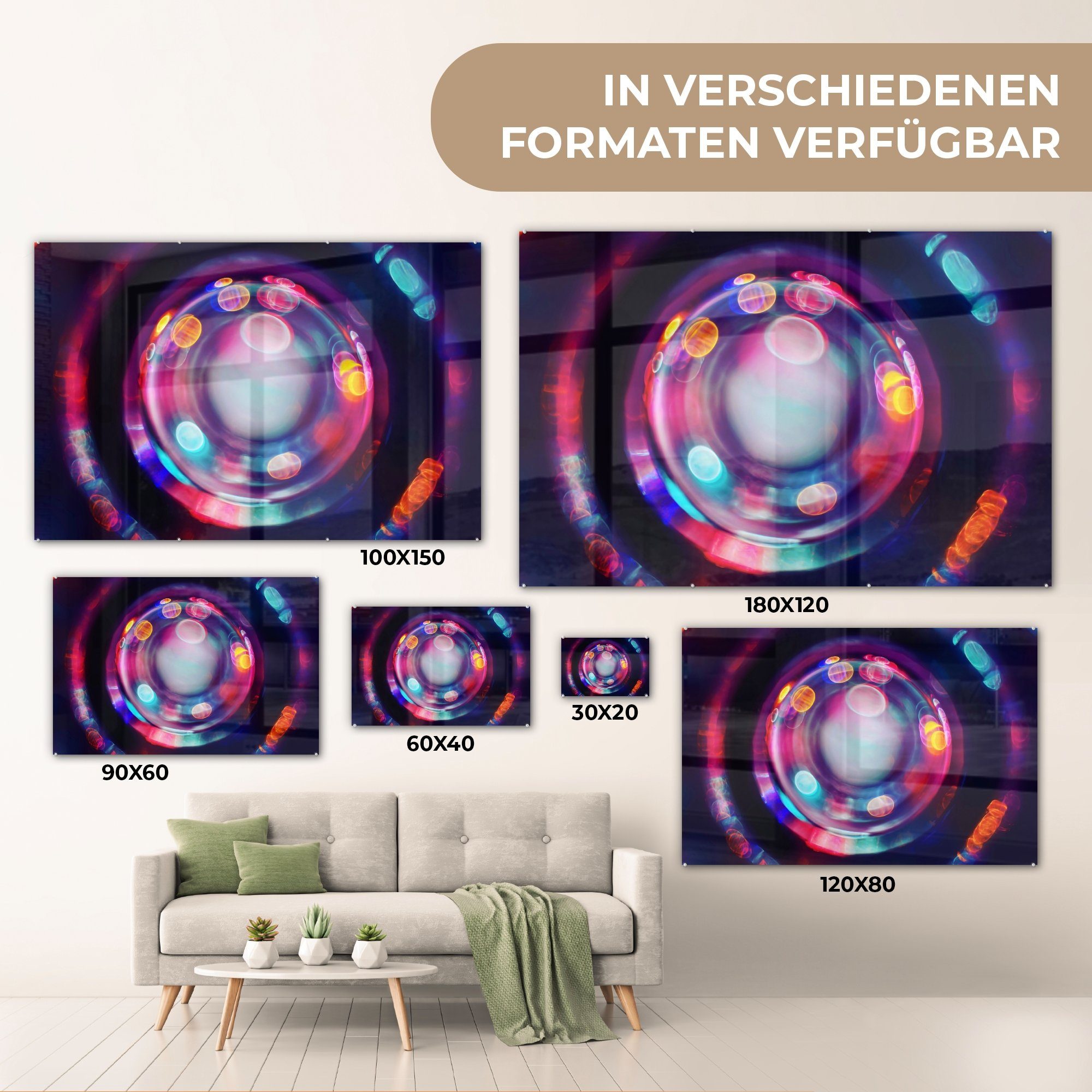 MuchoWow Acrylglasbild Punkte, & (1 St), Farbkreise und Acrylglasbilder Schlafzimmer Kosmische Wohnzimmer