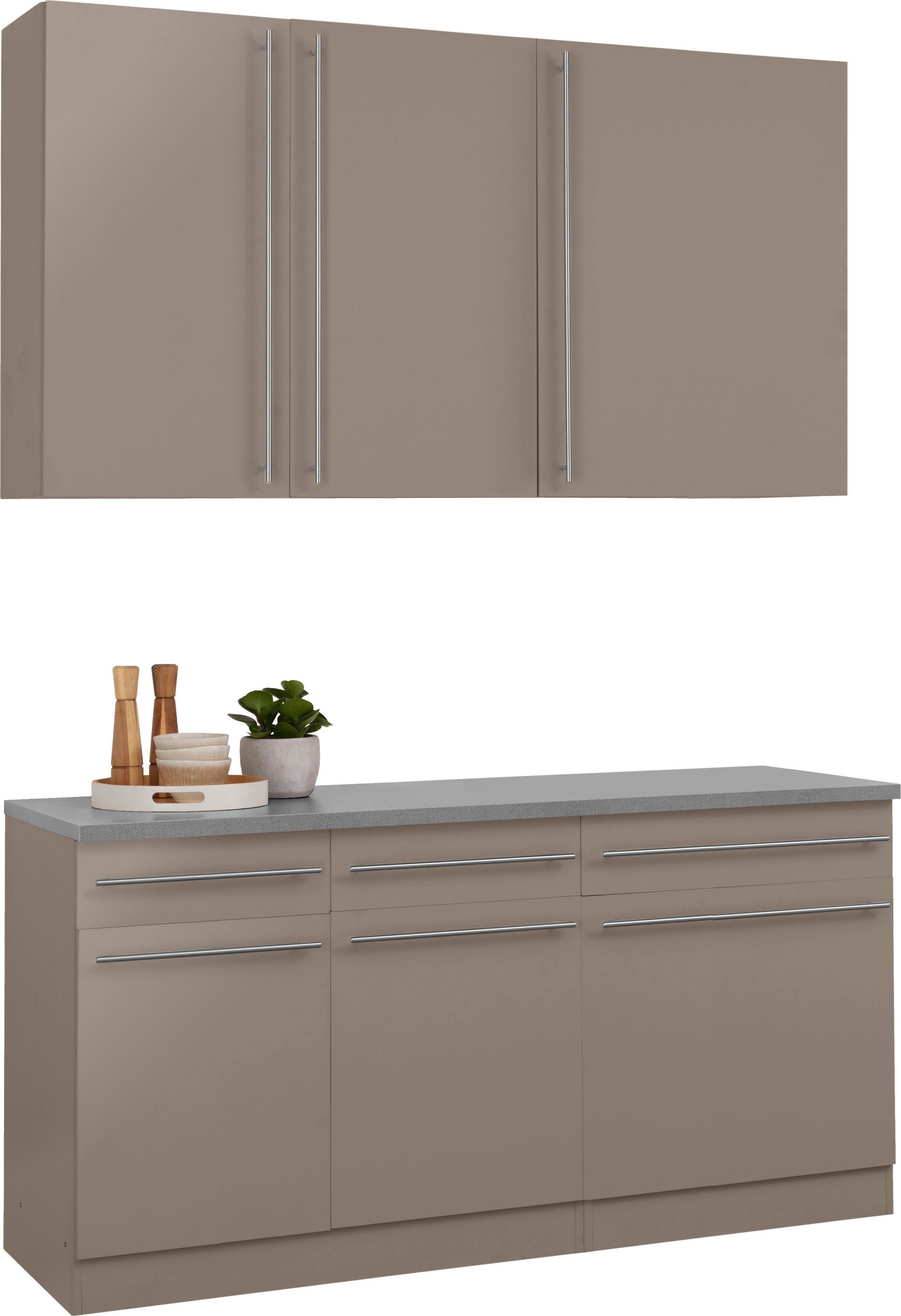 wiho Küchen Pantryküche Chicago, ohne E-Geräte, Breite 160 cm