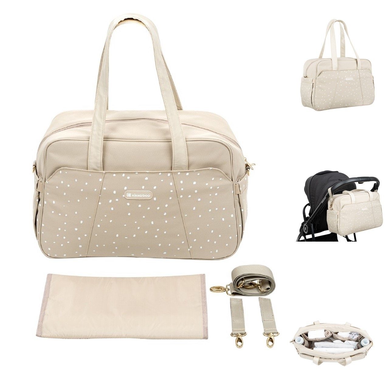 KIKKABOO Wickeltasche Wickeltasche Chelsea (1-tlg), mit Wickelunterlage, Seitentaschen, Thermofach mehr