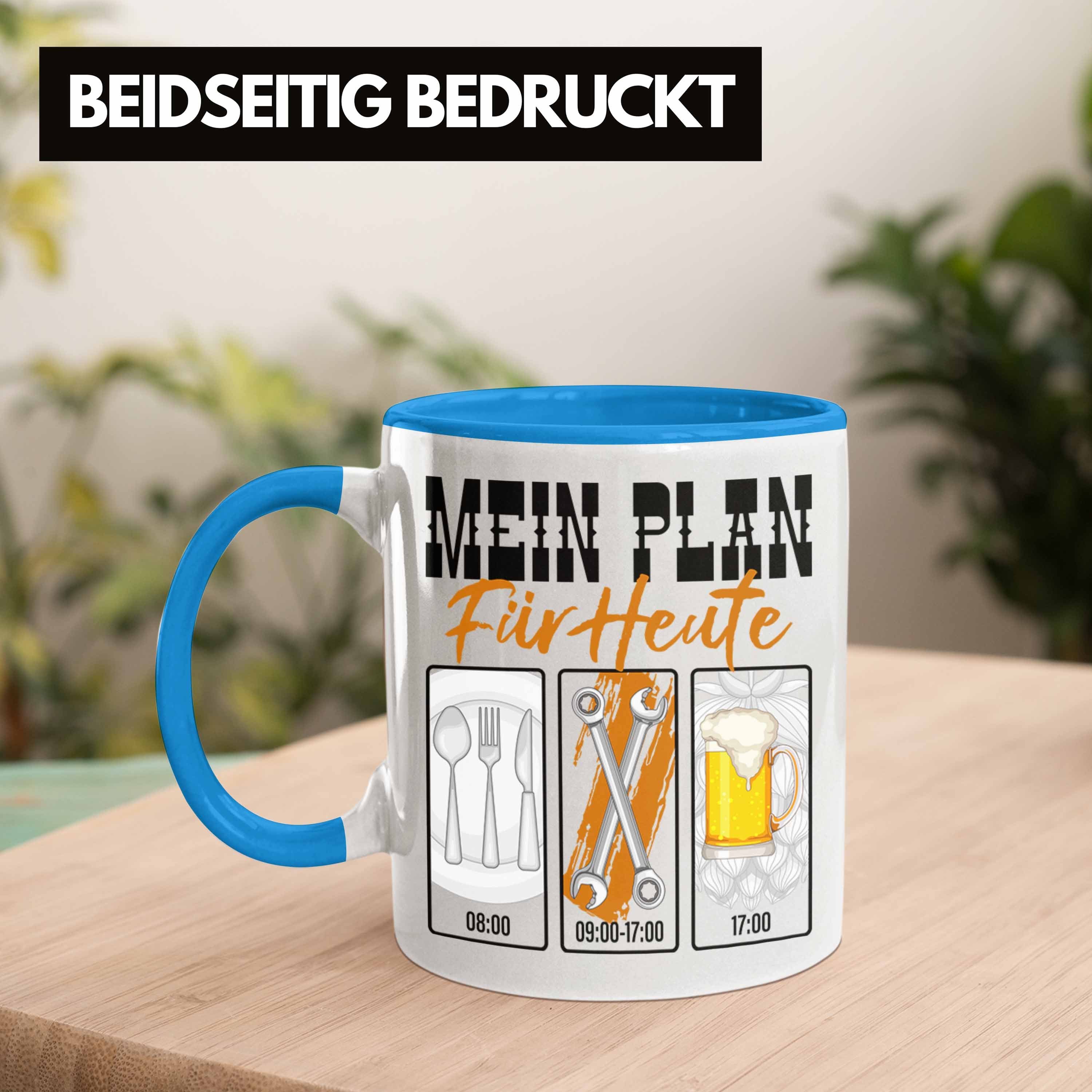 Trendation Geschenk Mechaniker für Handwerker Tasse Grafik Trendation Tasse - Blau Lustiges