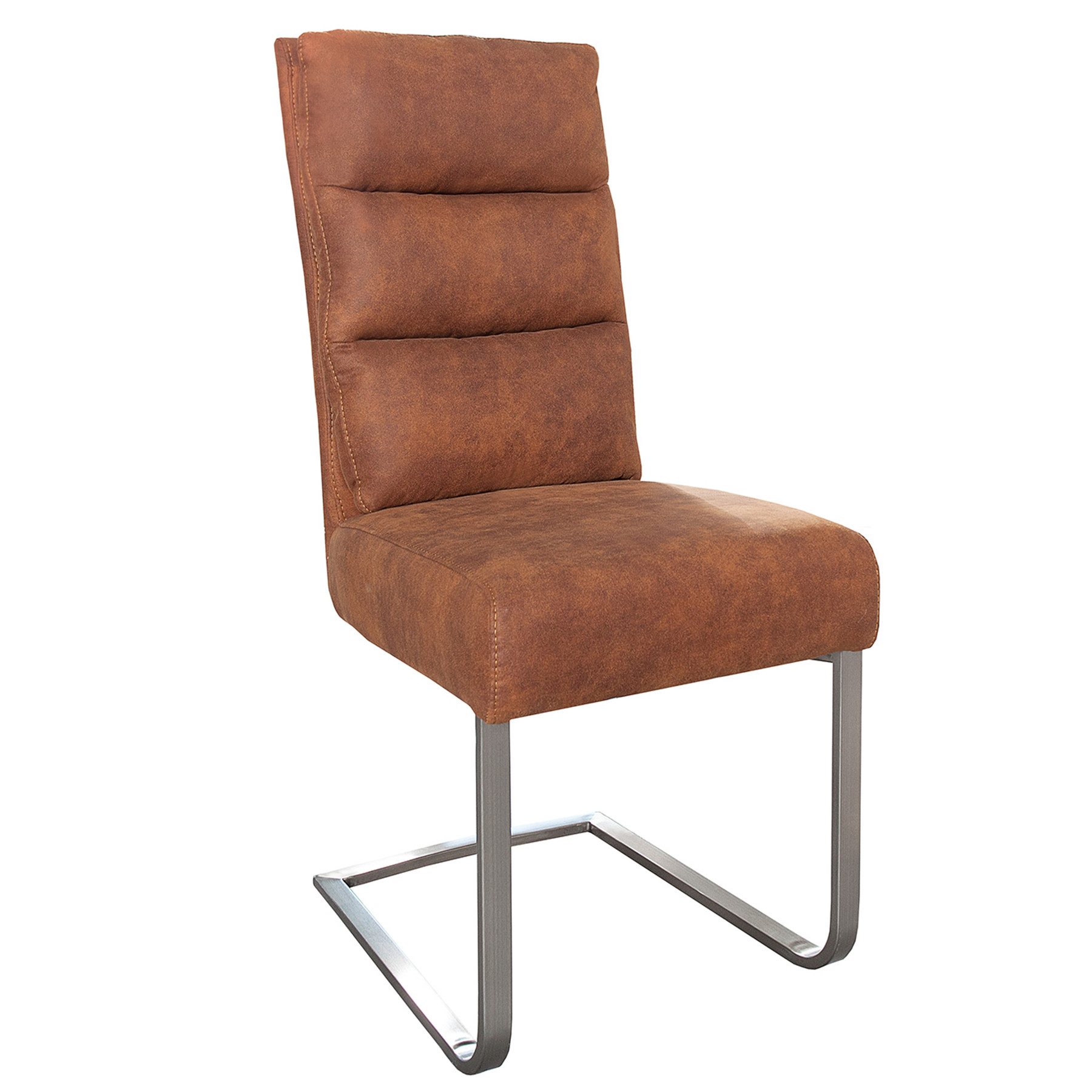 riess-ambiente Freischwinger COMFORT vintage hellbraun / silber, Esszimmer günstig online kaufen