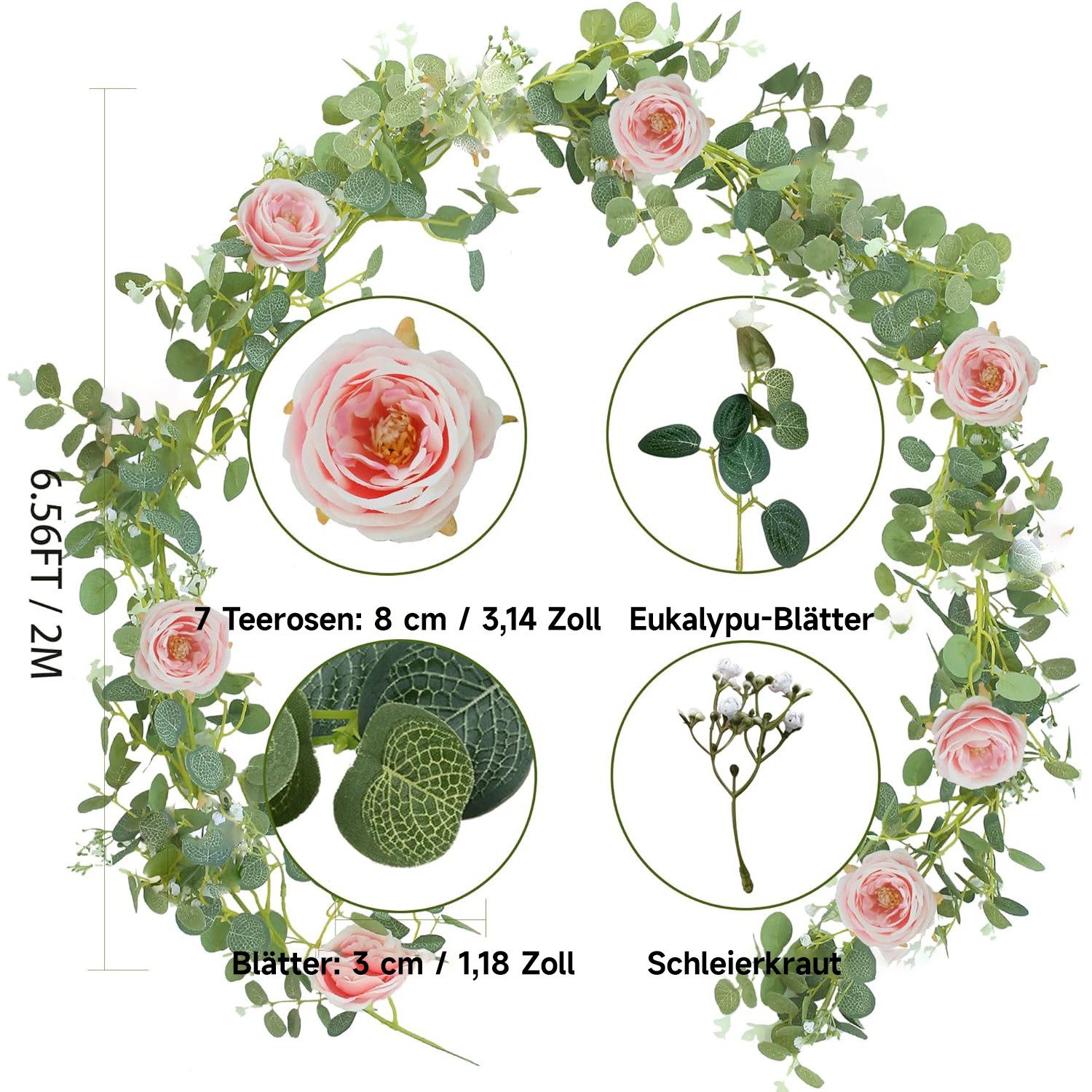 Kunstblume Künstliche Blumen 7 Kamelien Blumenrebe günstig online kaufen