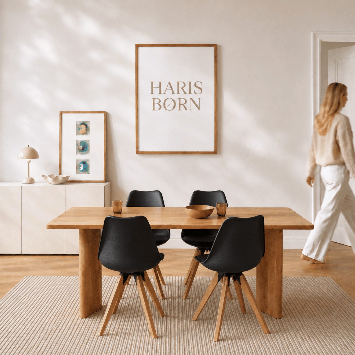Haris Børn Esszimmerstuhl Skandinavischer Schalenstuhl - Retro Stuhl (Set, 4 St), Premium Kunststoffschalenstuhl - Moderne Esszimmerstühle