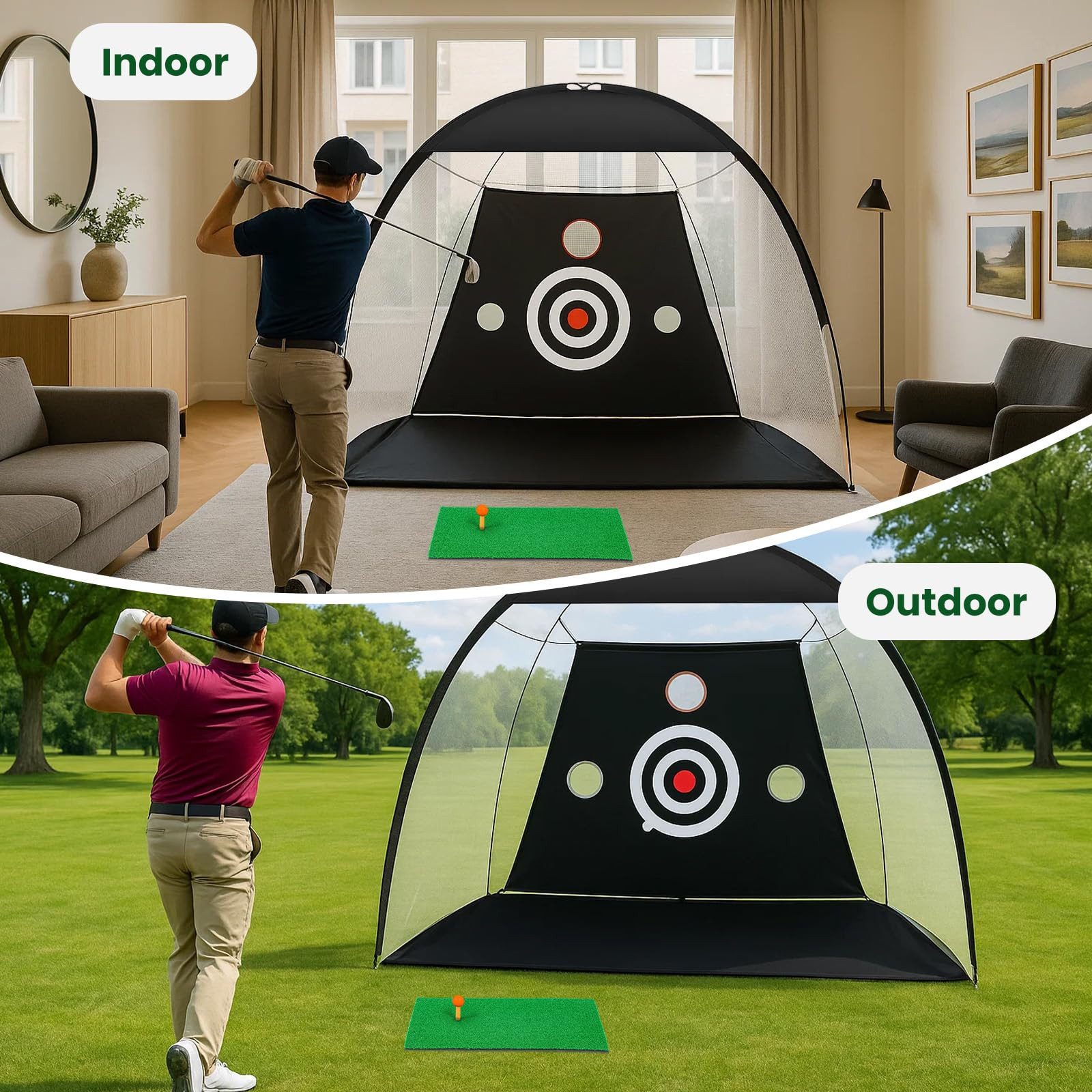 Youyijia Golf-Abschlagmatte Golf Übungsnetz 10x7 FT mit Matte – Professionelles – Bild 5 von 5