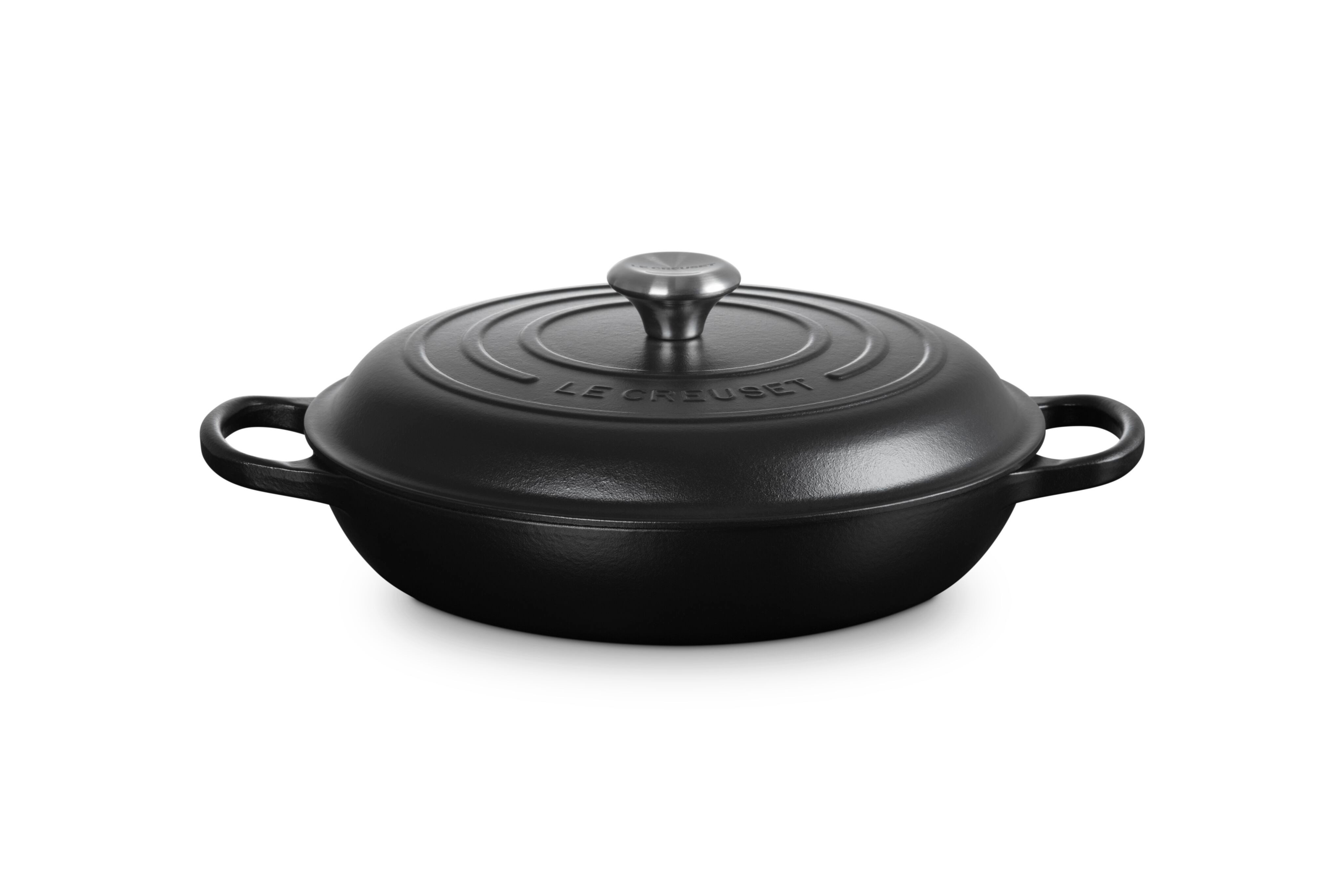 LE CREUSET Bratentopf Gourmet-Profitopf, Gusseisen, Ø 30 cm, 6,7 l, 5,56 kg, Schwarz Matt, 21180300000430