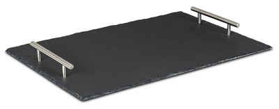 Levandeo® Dekotablett, Tablett Schiefer 45x30cm Serviertablett Servierplatte Rechteckig Deko