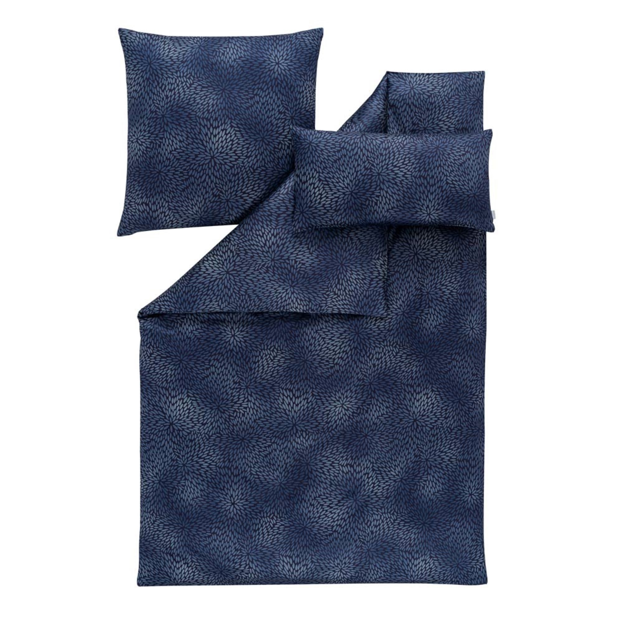 Estella Bettwäsche Estella Mako-Satin Bettwäsche 135x200 Naoko indigo Punkte Tupfen blau, Mako-Satin, 2 teilig, für Sommer und Winter