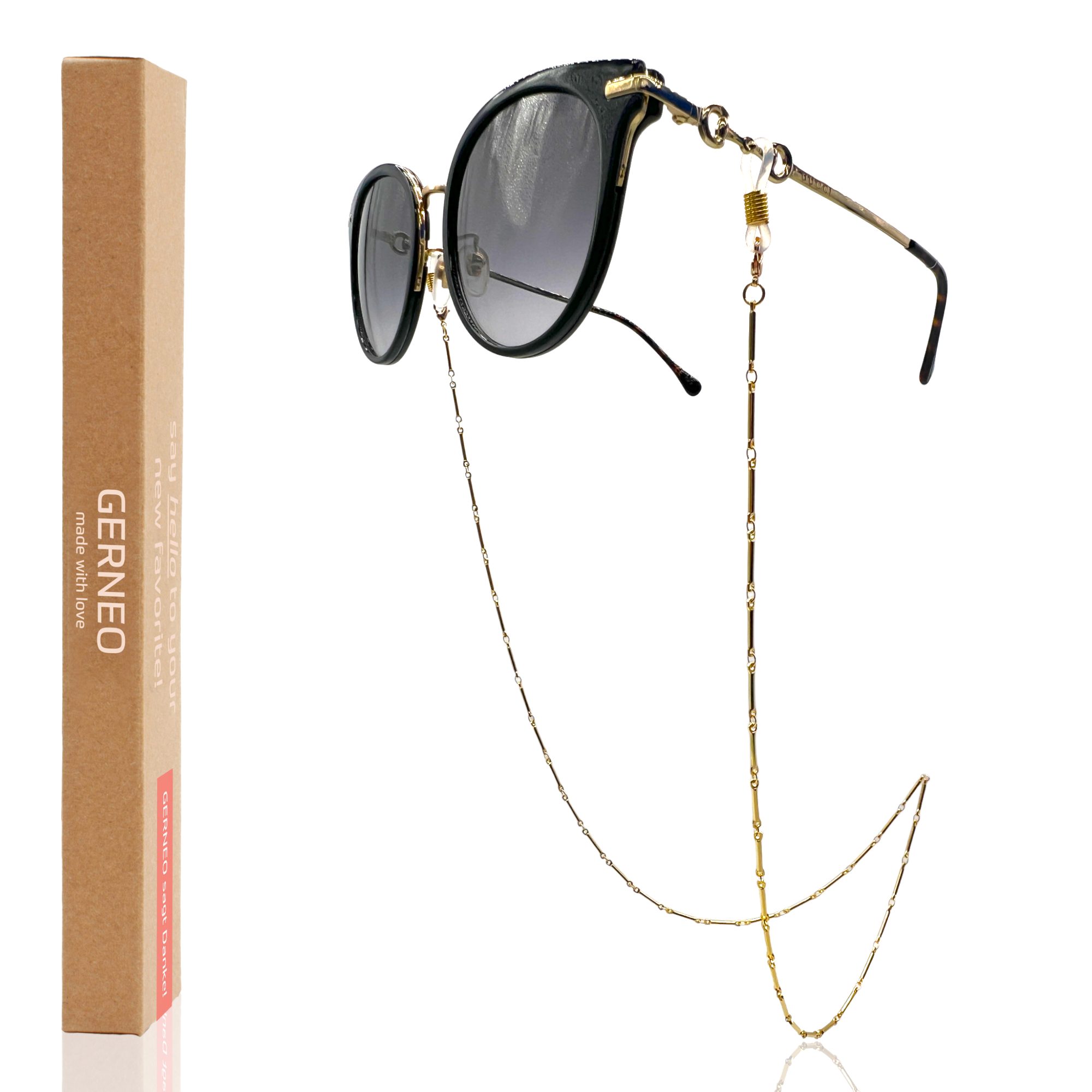 GERNEO Brillenkette GERNEO® – versilbert Phuket – Brillenkette korrosionsbeständige Maskenhalter, & – oder Brillenkette hochwertige vergoldet einzigartig
