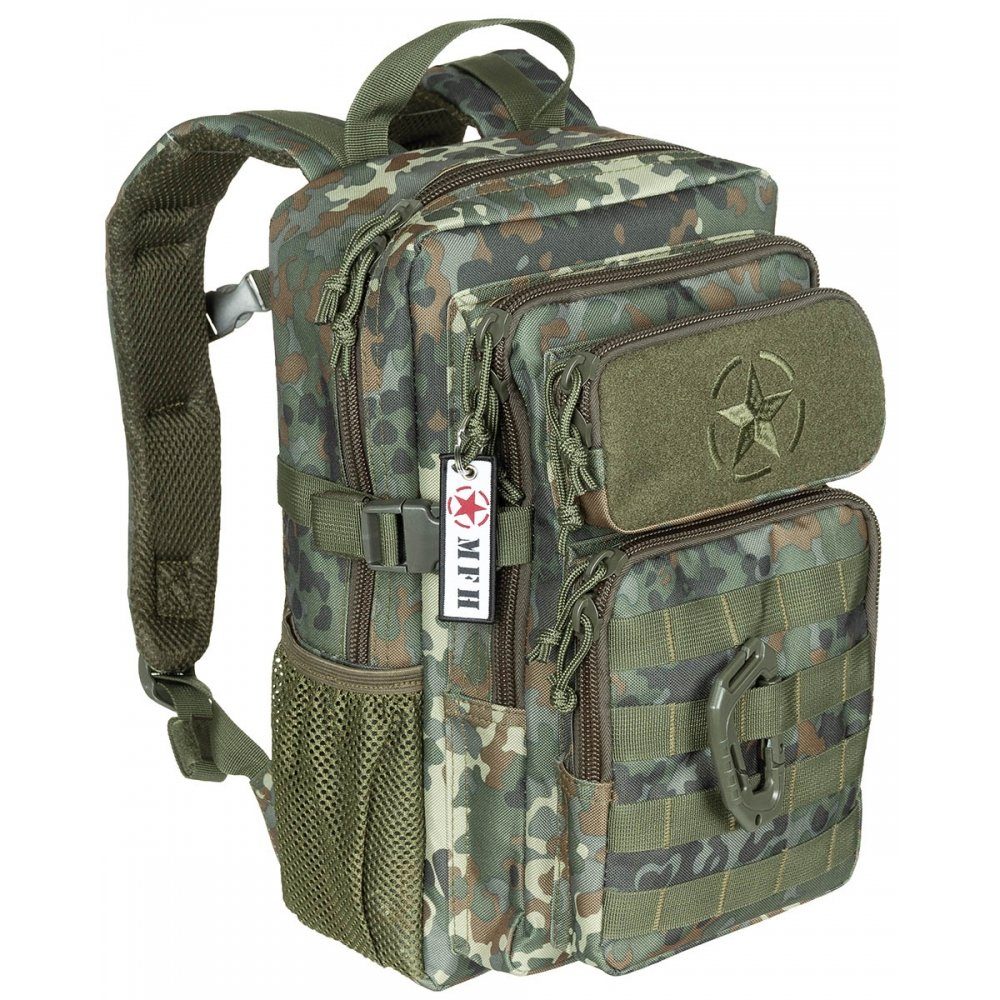 MFH Rucksack US Rucksack, Assault, Youngster, flecktarn