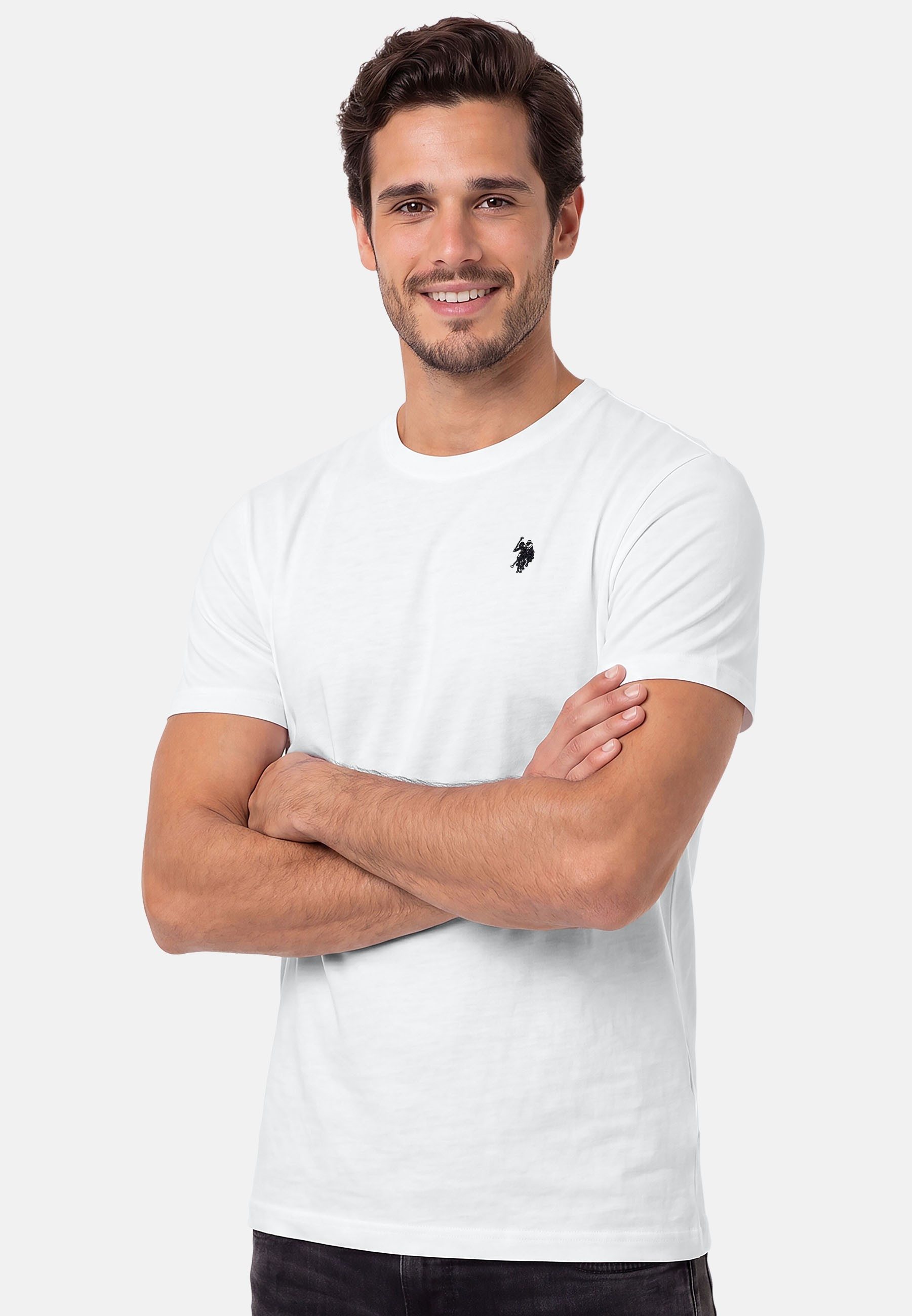 U.S. Polo Assn. T-Shirt USNaash – Herren Basic Shirt aus 100 % Baumwolle Klassischer Rundhalsausschnitt, weiches Material und Logo-Stickerei