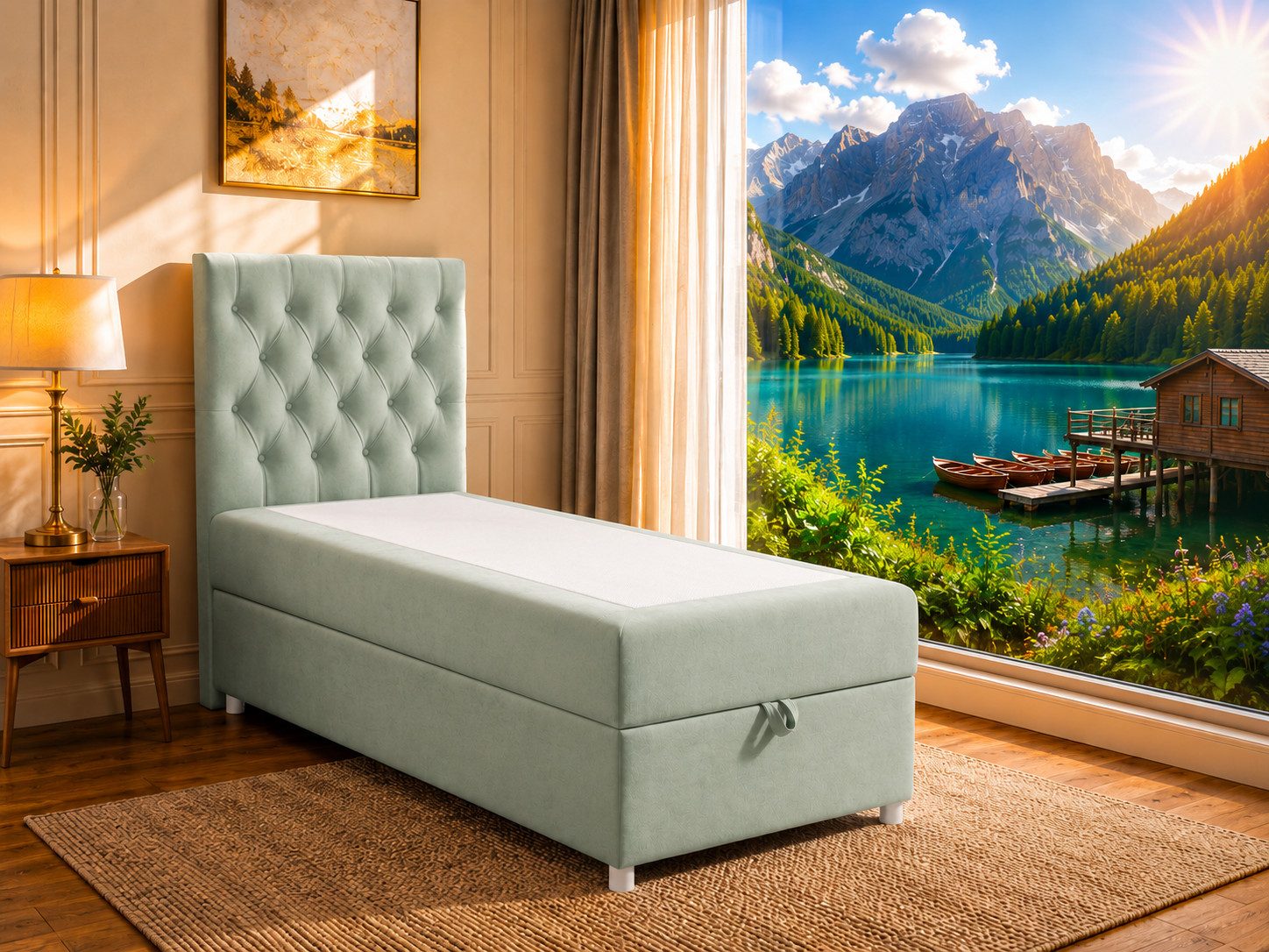 Best for Home Boxspringbett Trinity K-14 Boxspringbett mit Bettkasten & Bonnell-Federkern (Einzelbett, Polsterbett gepolstertes Kopfteil, Jugendbett, Kinderbett, 3-St., 70x200 80x200 90x200 100x200 cm), Handwerksqualität, TOP Preis-Leistungs-Verhältnis