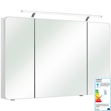 Lomadox Waschtisch FES-4005-66, weiß Spiegelschrank mit LED - 120/200/49,1cm