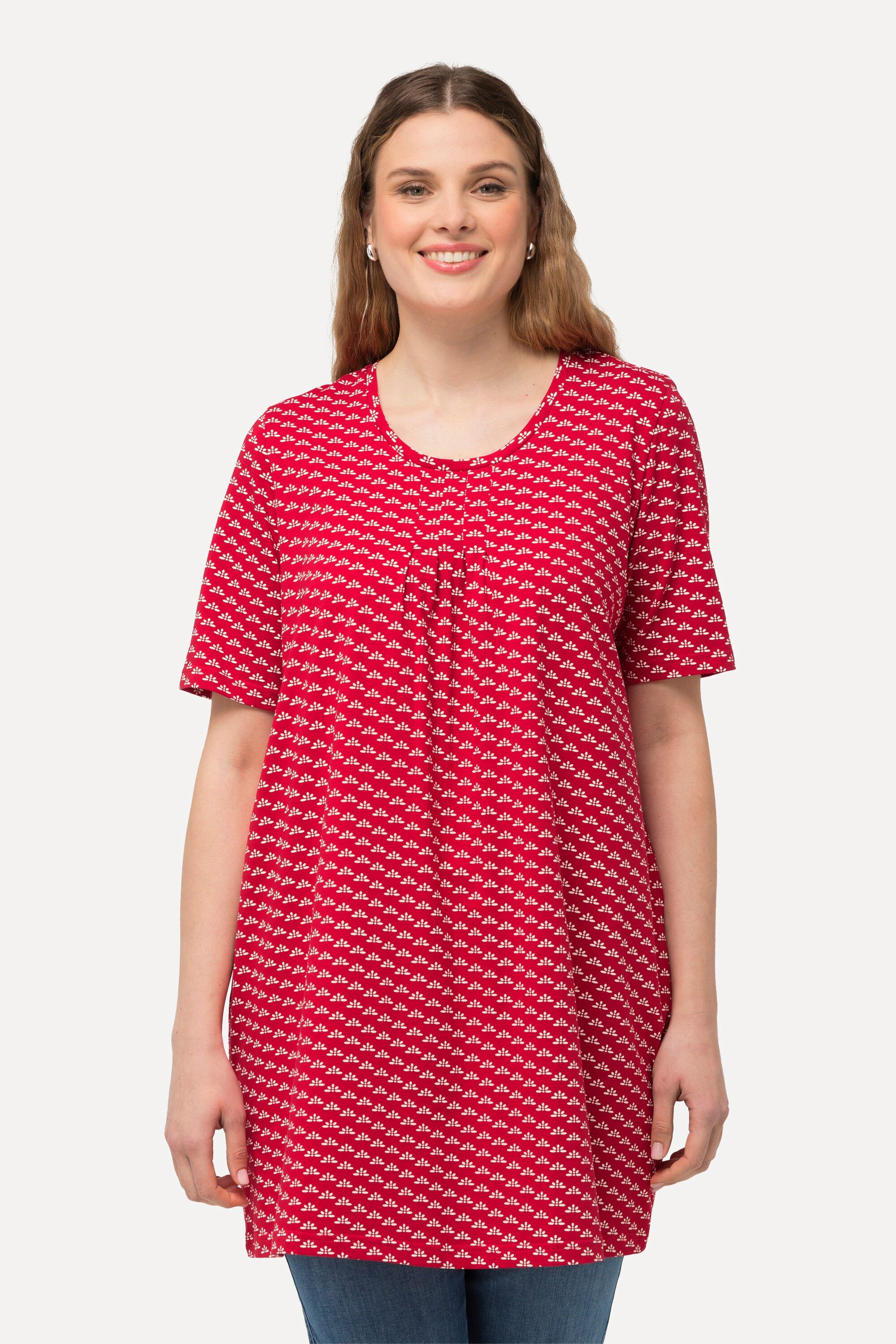 Ulla Popken T-Shirt T-Shirt gemustert A-Linie günstig online kaufen