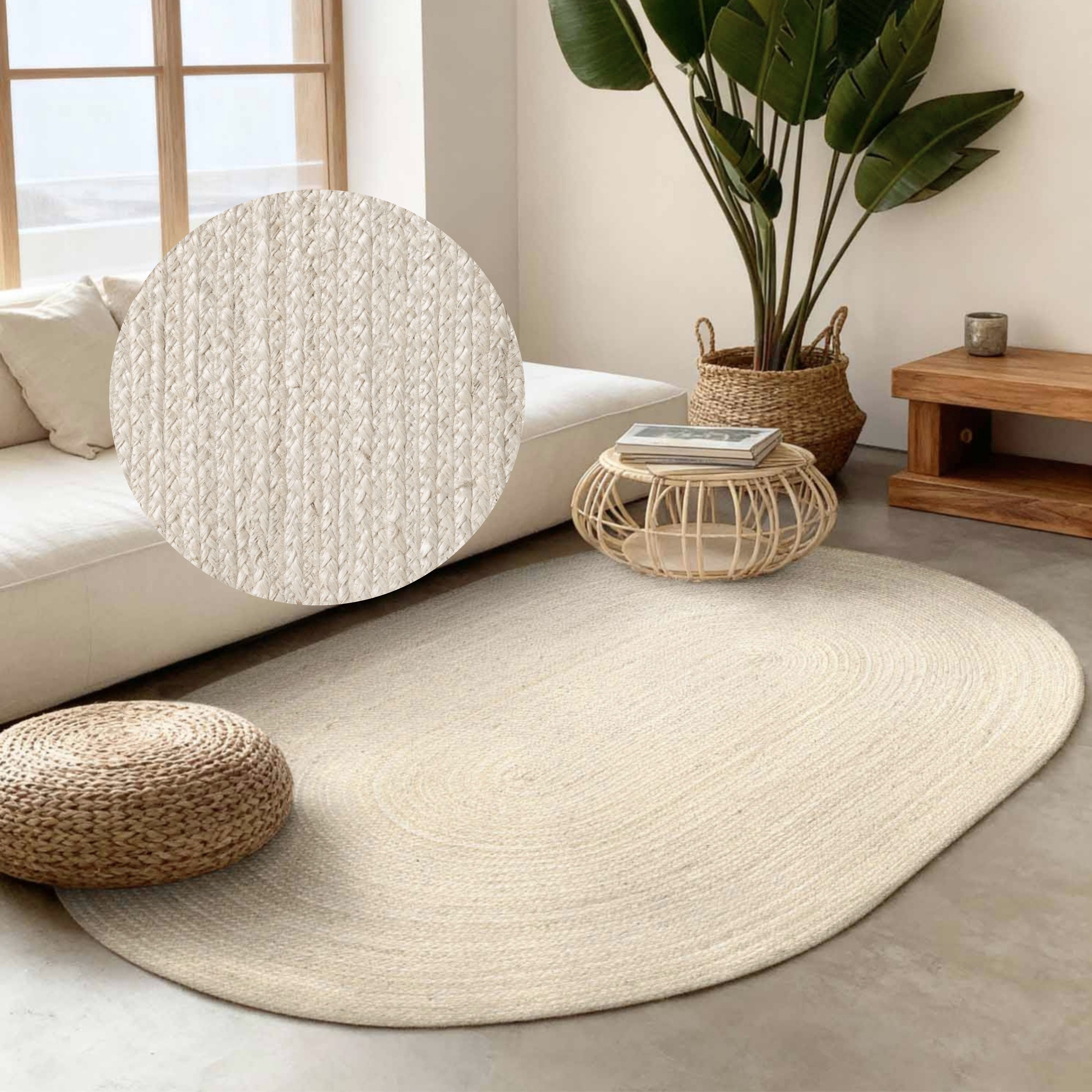 HANSE Home Teppich Rangpur Juteteppich, in rund und oval, oval, Höhe: 10 mm, handgewebt, 100% Jute, Natur, Wohnzimmer, Flur, Boho, Skandi