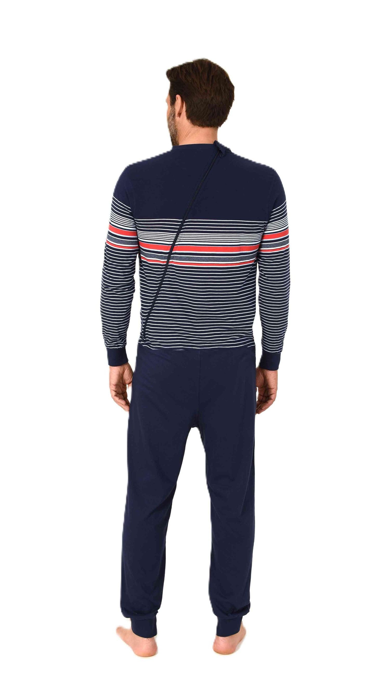 Normann Care Pyjama Herren Pflegeoverall langarm mit Reißverschluss am Rück günstig online kaufen