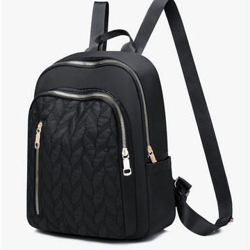 FIDDY Cityrucksack Mini-Rucksack für Frauen, Nylon-Damen-Rucksack Geldbörse, lässiger leichter Tagesrucksack