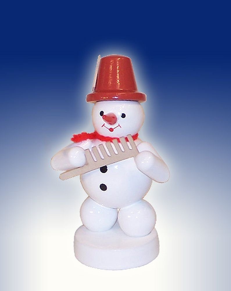 Sammelfigur Weihnachtsdekoration Schneemann mit Sousaphon Höhe 8cm NEU