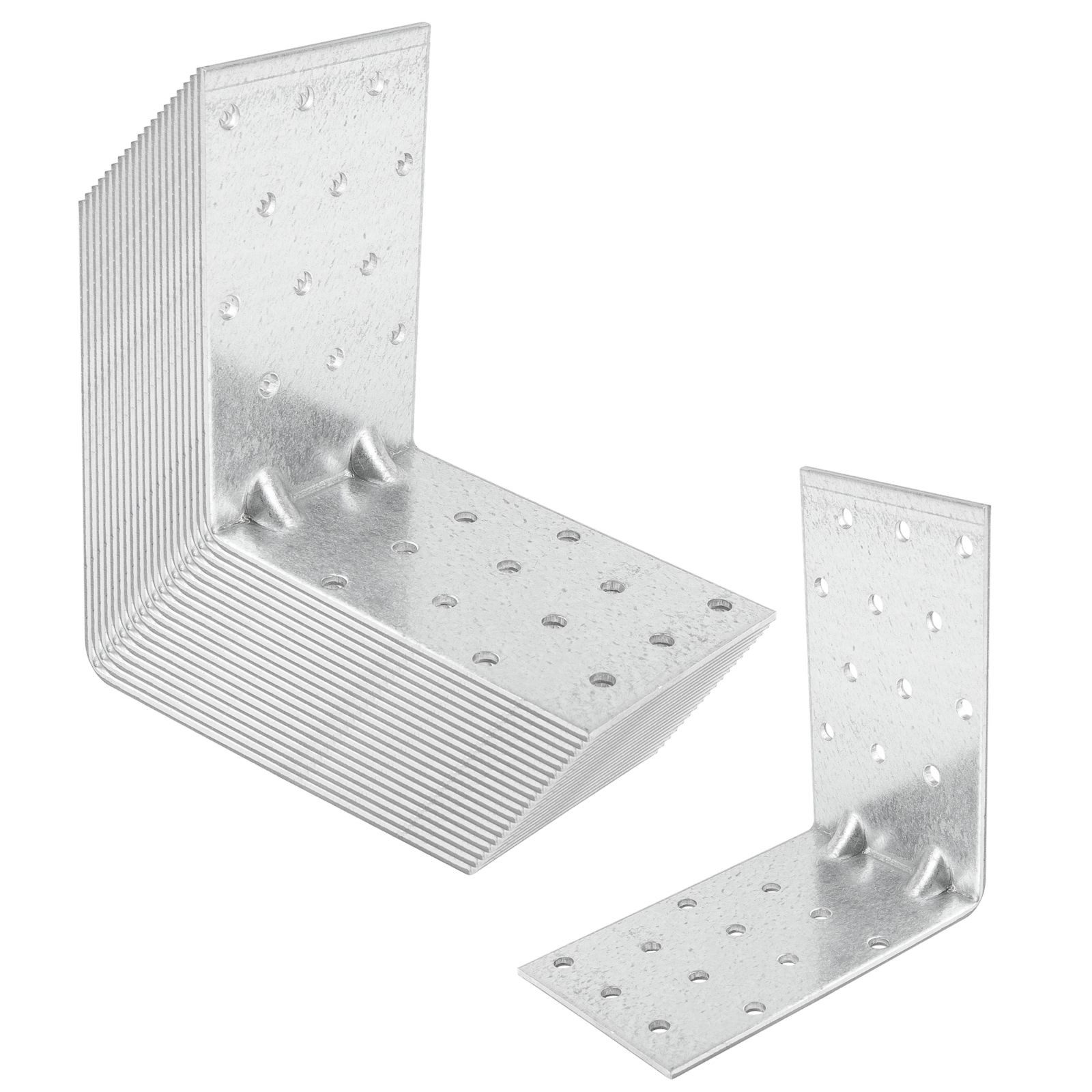 SO-TECH® Winkelprofil Bauwinkel Winkelverbinder mit Sicke (Verstärkung) 90° (20-St), 100x100x60mm 90° Materialstärke 2,5mm, feuerverzinkter Stahl