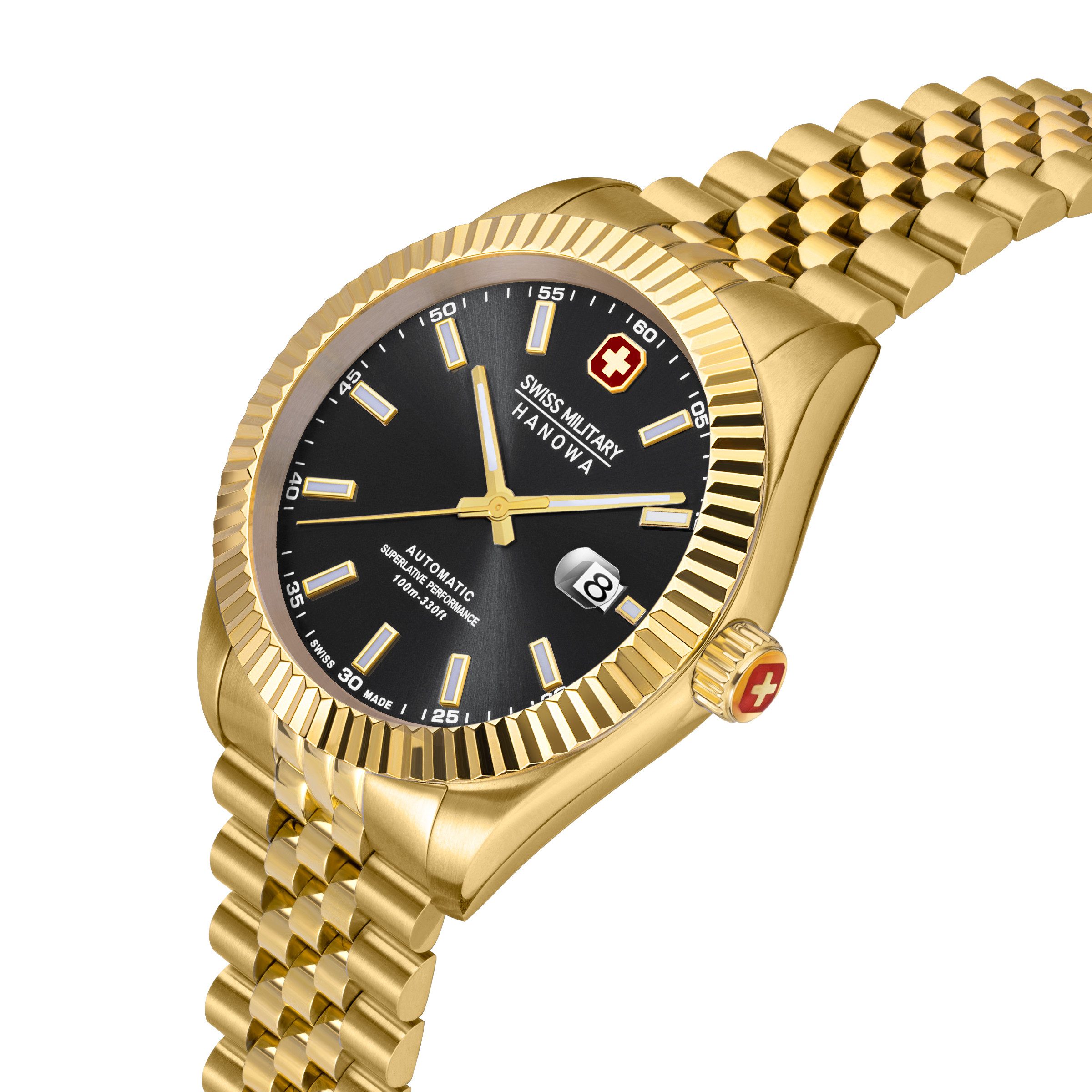 Swiss Military Hanowa Automatikuhr Diligenter SMWGL0002110, Armbanduhr, Herrenuhr, Swiss Made, Mechanische Uhr, Edelstahlarmband