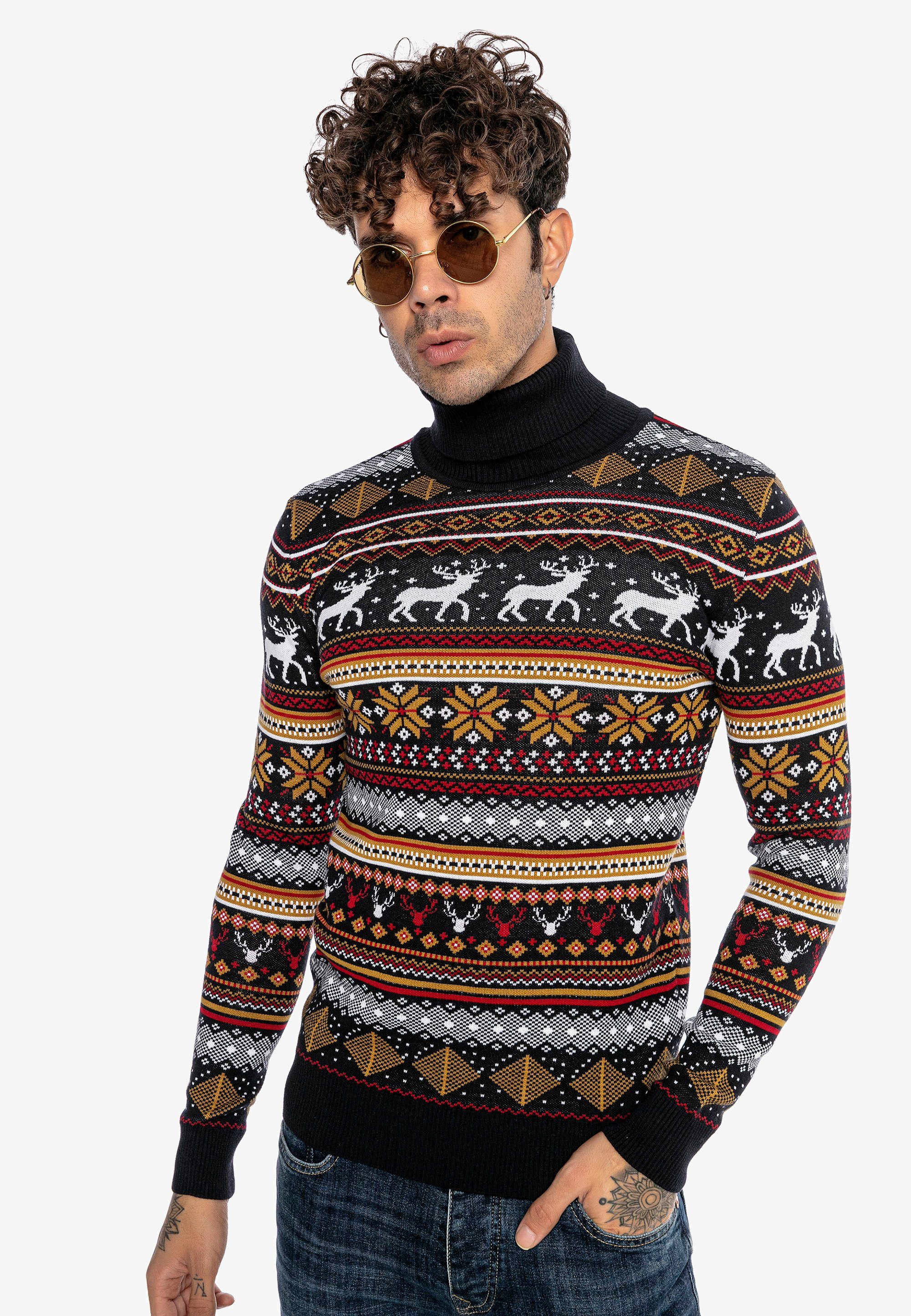 RedBridge Rollkragenpullover Burton mit eng anliegendem Kragen