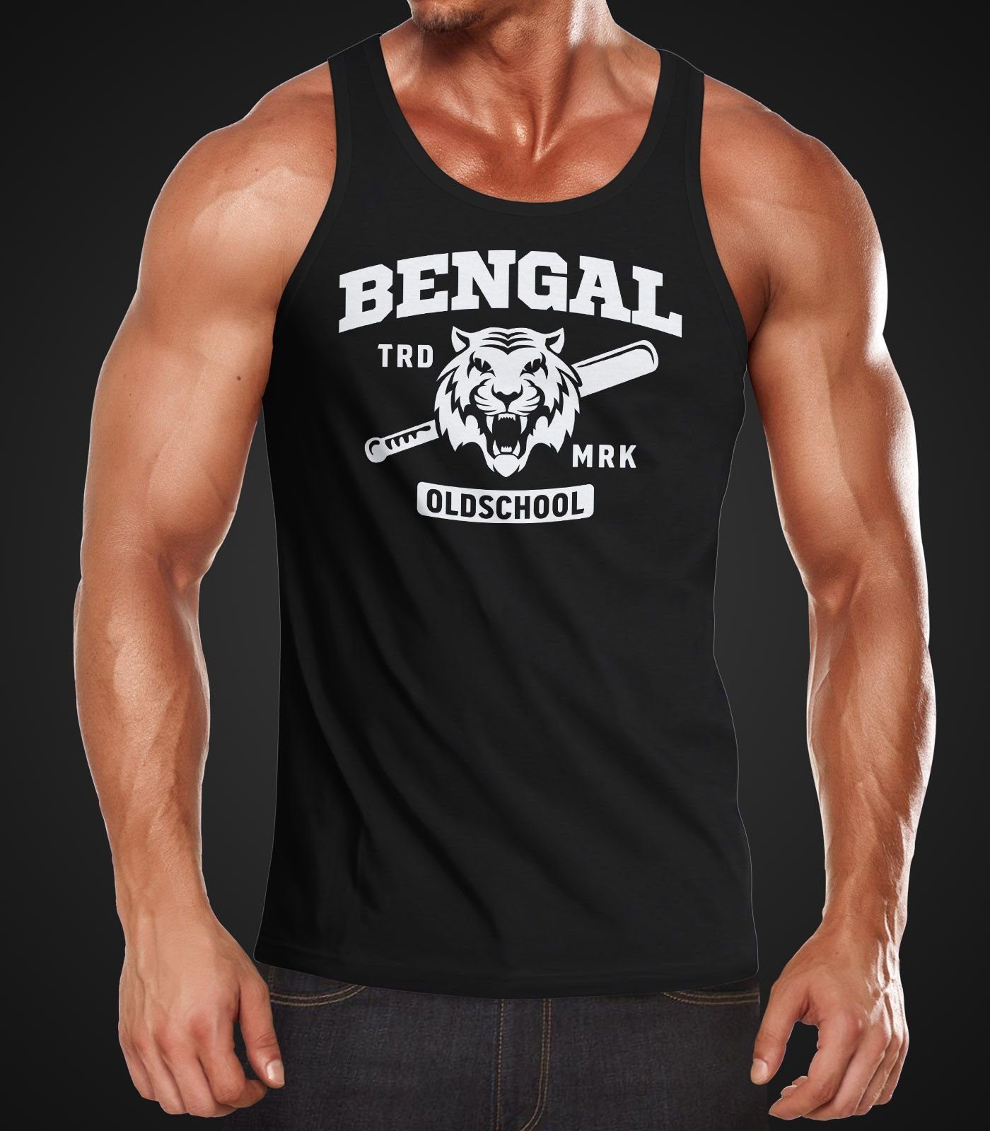 Neverless Tanktop Herren Baseball Tiger Shirt Sport Tank-Top Neverless® Muscle mit Muskelshirt USA Bengal Print