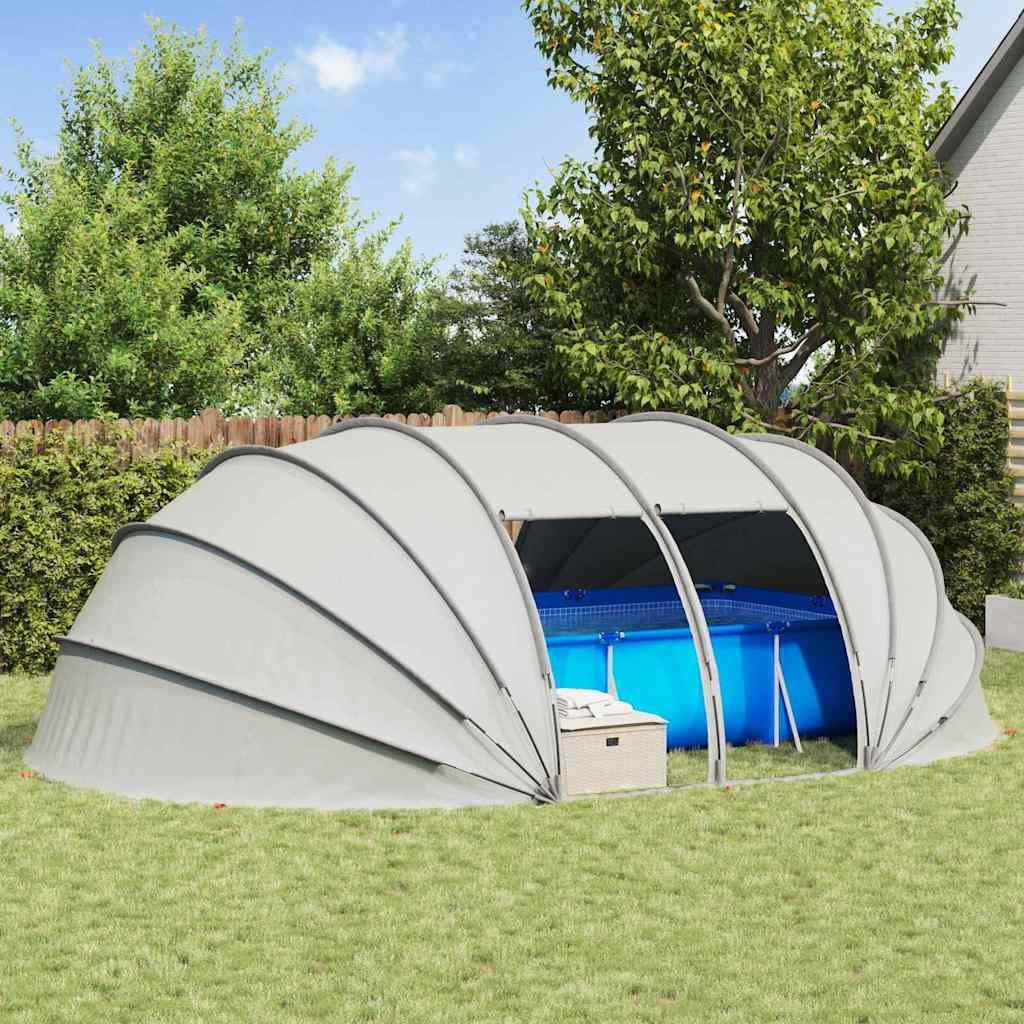 vidaXL Poolüberdachung, Poolzelt Kuppel Grau 538 x 440 x 204 cm
