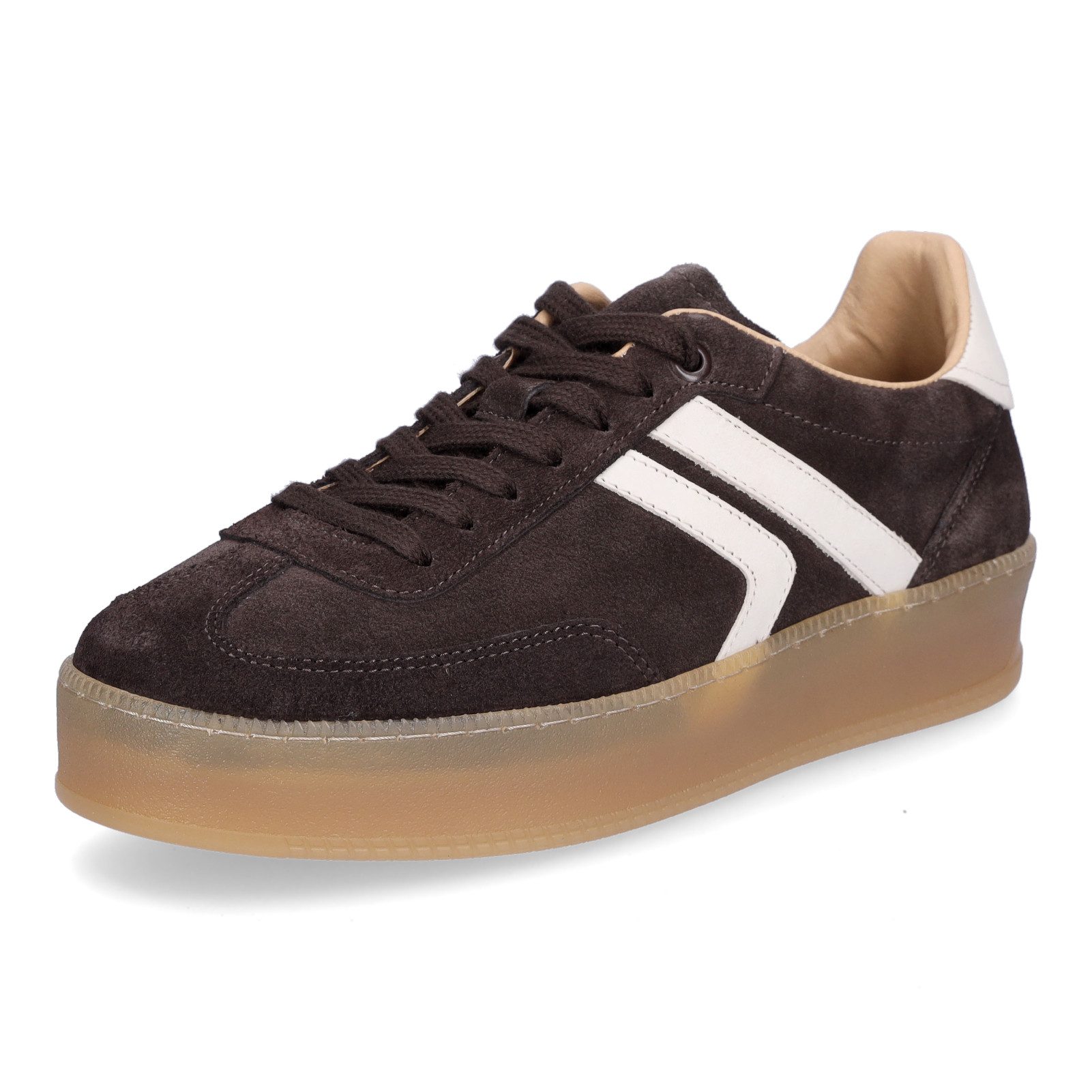 MIDS MARLA Damen Sneaker Velourleder in Braun mit Plateau-Sohle und gepolsterter Zunge