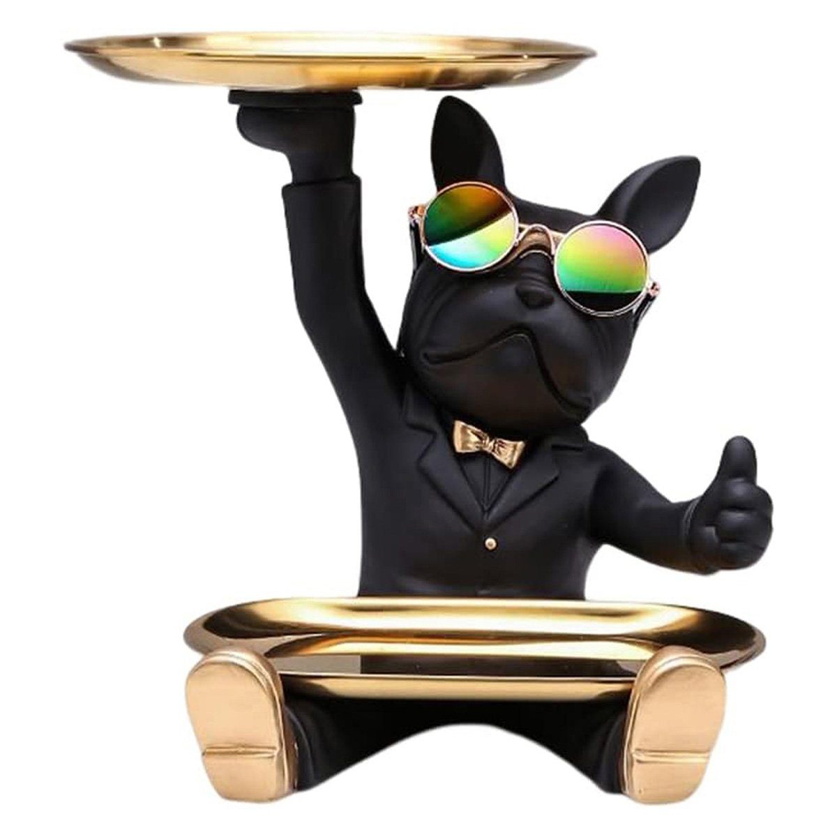 Hikeren Tierfigur Bulldoggen-Ornamente,Schlüsseltablett,Desktop-Dekorationen,30*33  cm