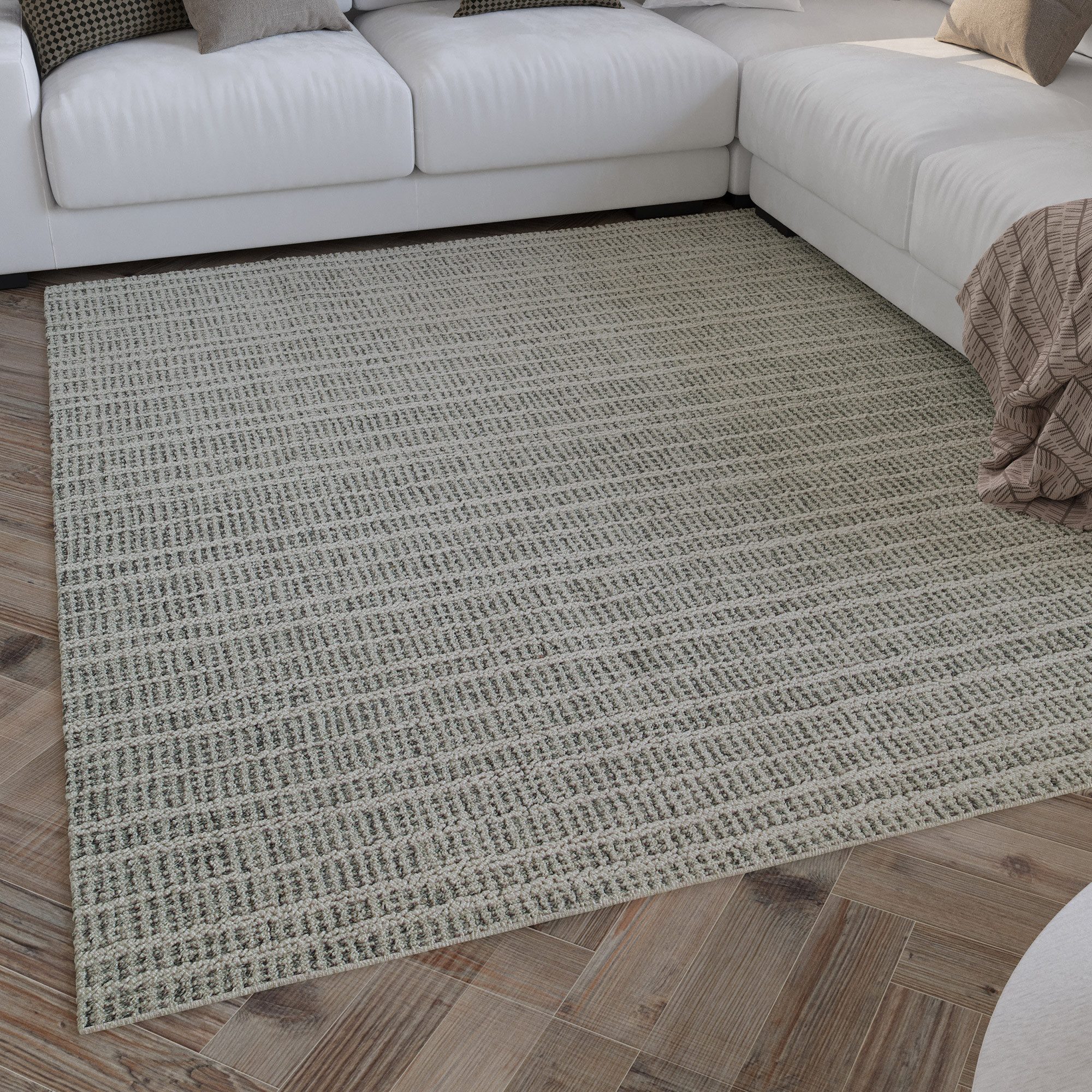 Wecon home Wollteppich Hamptons FORTYFIVE, rechteckig, Höhe: 15 mm, Läufer, Schurwolle, Kurzflor, Wohn- & Schlafzimmer, elegant, Streifen