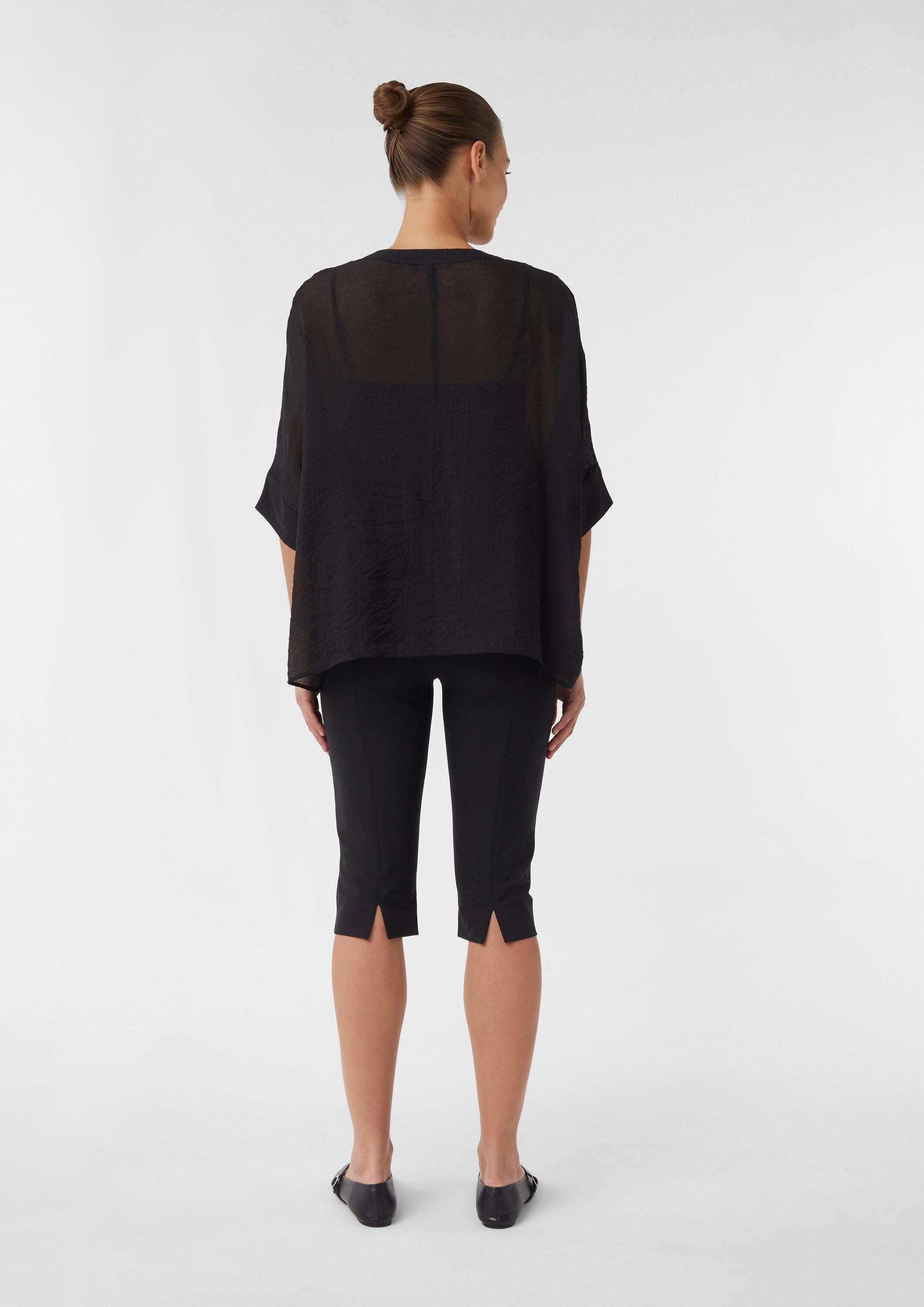 comma Kurzarmbluse Accessories Semitransparente Tunikabluse aus Viskosemix günstig online kaufen