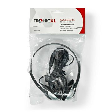 TronicXL Fernseh Kopfhörer 6m langes Kabel Kopfbügel Klinke TV lang 3,5mm HiFi-Kopfhörer