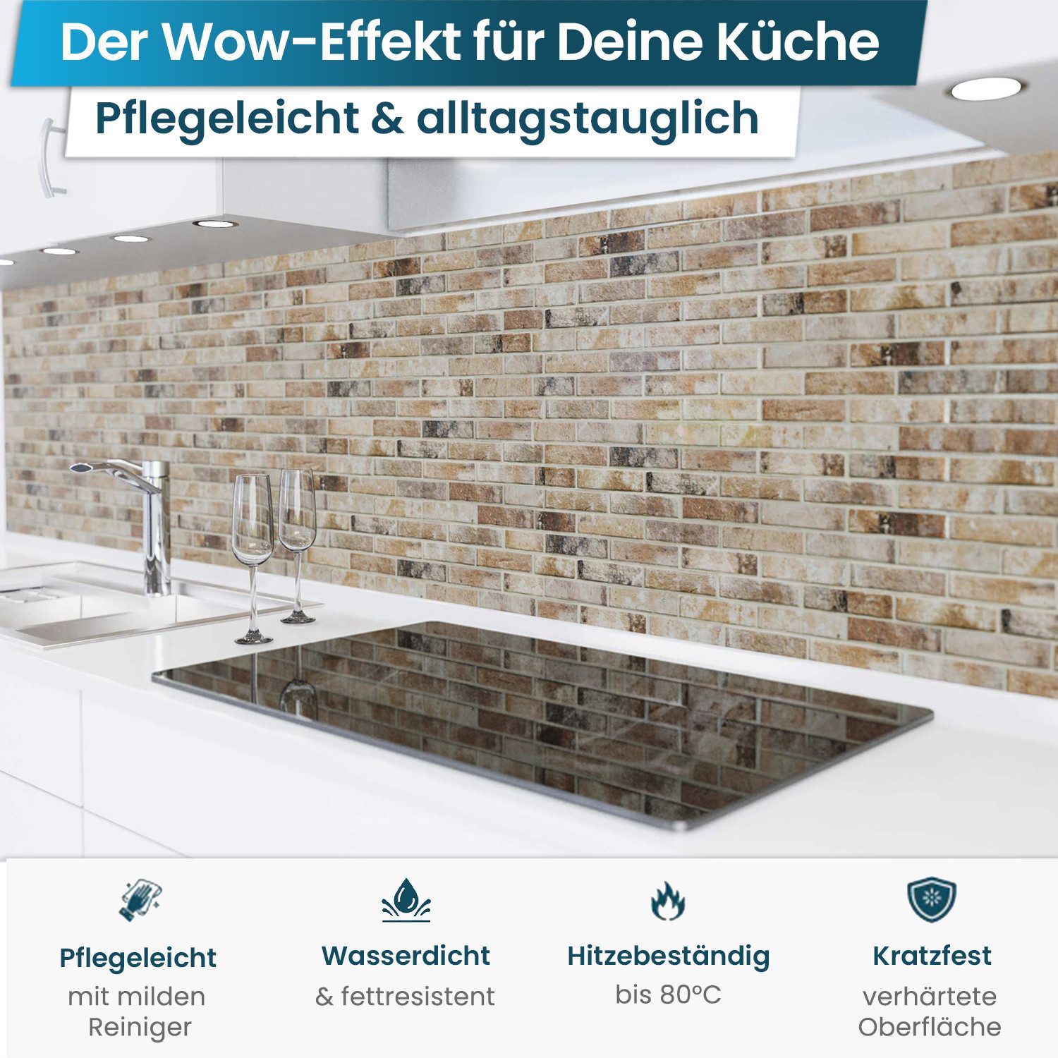 danario Küchenrückwand Folie selbstklebend - Matt - Spritzschutz Küche - ve günstig online kaufen