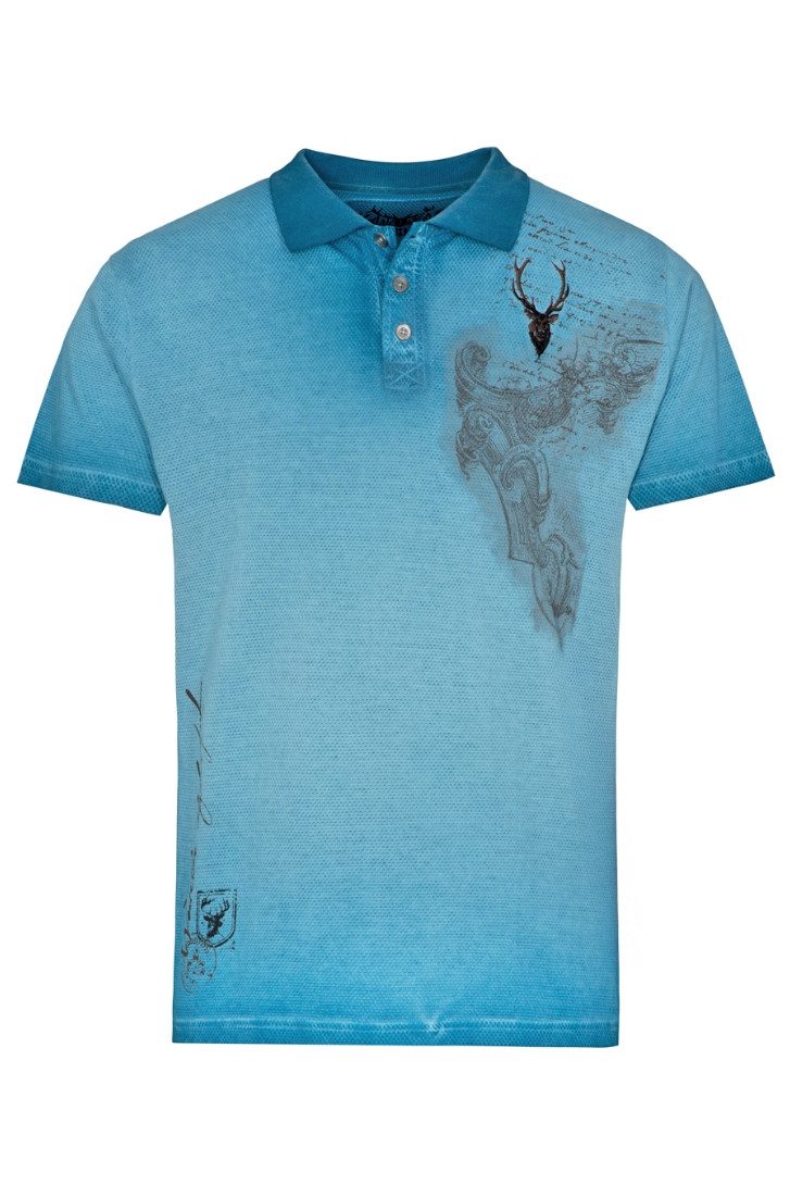 Hangowear Trachtenshirt Poloshirt Herren - FREDY - türkis