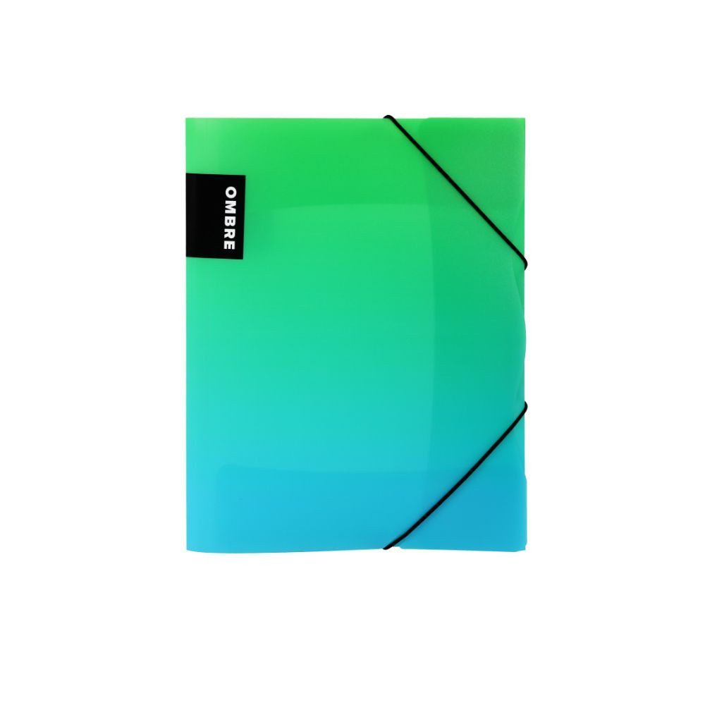 Karton P+P Doppelordner Gummizugmappe - Ombre - DIN A4 - grün/blau