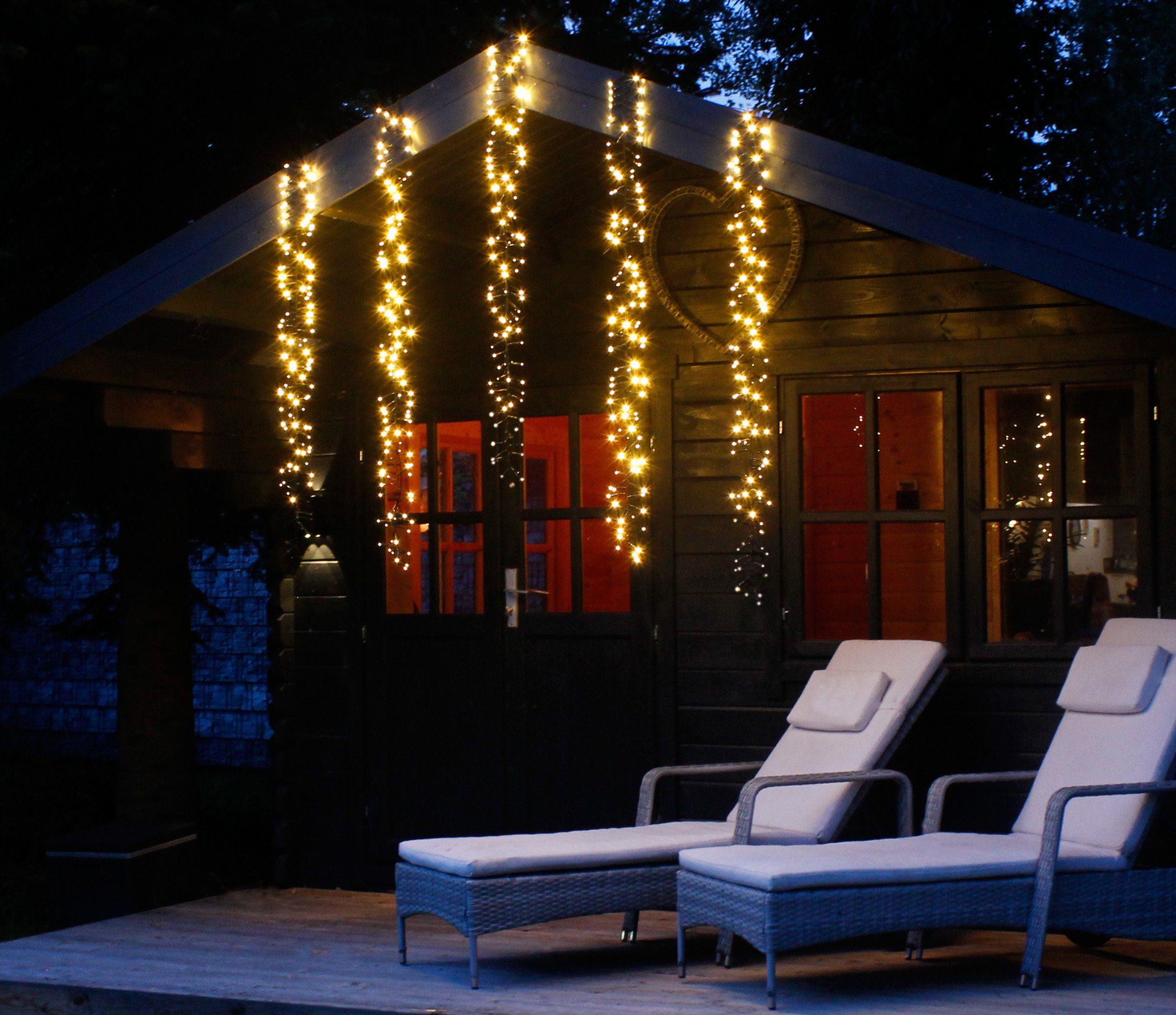 Arnusa LED-Lichterkette Moderne Cluster Lichterkette Eisregen Snowfall Time günstig online kaufen