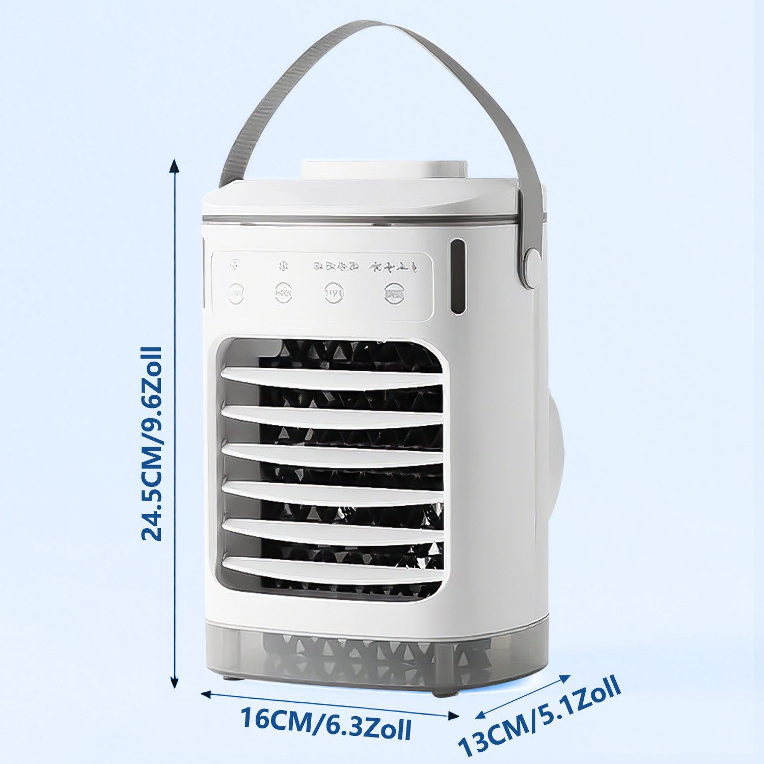 MOPUEA Standventilator Turmventilator Tischklimagerät Kühlventilator Mini Ventilator 4 Stufen, Mobiler Luftkühler Klimagerät Ventilatorkombigerät mit Wasserkühlung