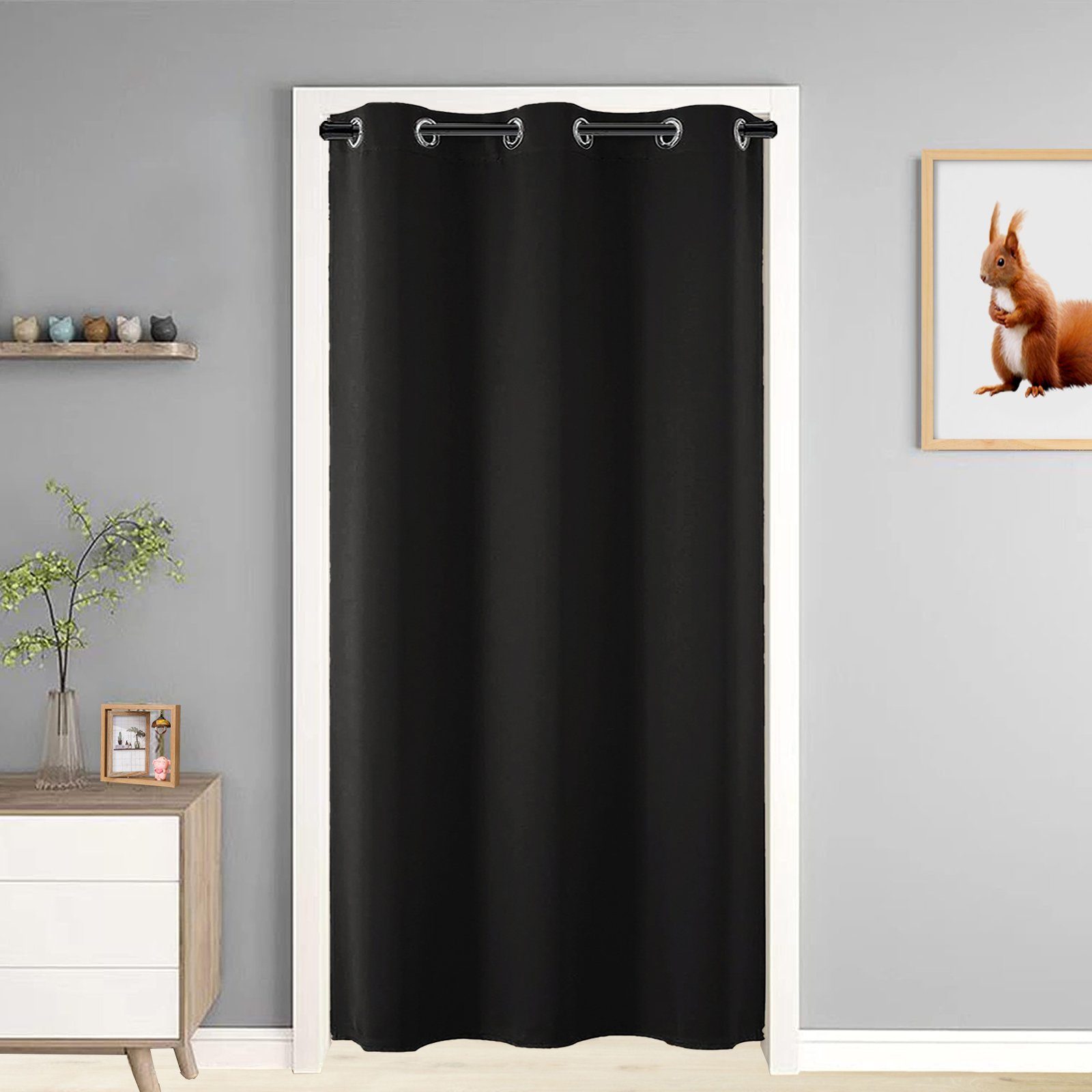 Rosnek Türvorhang Verdunkelung, thermisch isoliert, Öse (1 St), H×B: 203×13 günstig online kaufen