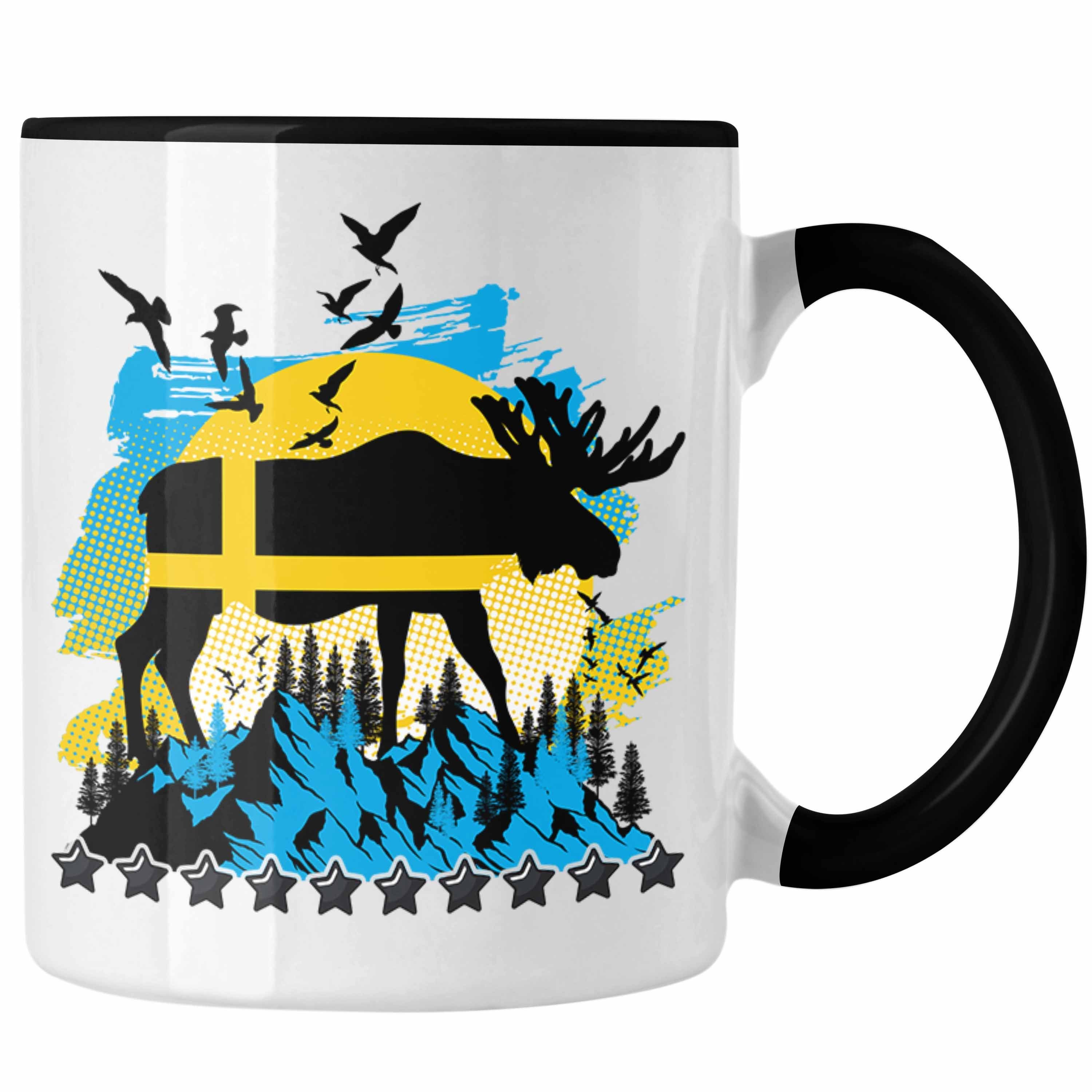 Trendation Tasse Schweden Tasse Geschenk Urlaub Flagge Blau