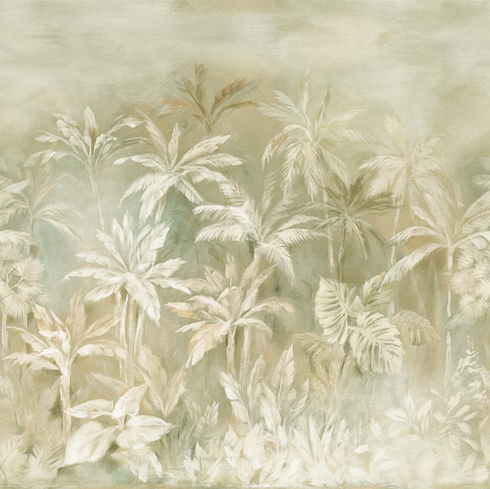 Rasch Fototapete Exotische Palmen & Dschungel - Vliestapete Grün, floral, bedruckt, (1 Rolle, 1 St., Kollektion 'Magicwalls' - 2,65 m x 2,65 m), Lichtbeständige Farben - Feucht abwischbar - Restlost abziehbar