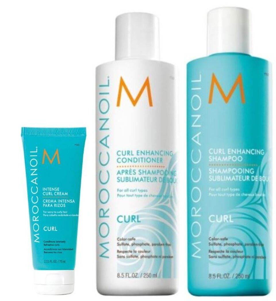 moroccanoil HaarpflegeSet Locken Shampoo, Conditioner, Lockencreme, 3