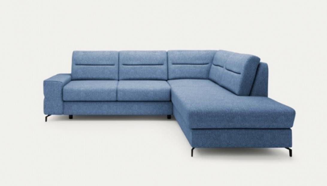 JVmoebel Ecksofa Modern Eckgarnitur Ecksofa Form Polstersofa, in Europe Teile, Bettfunktion 2 L Made Blau