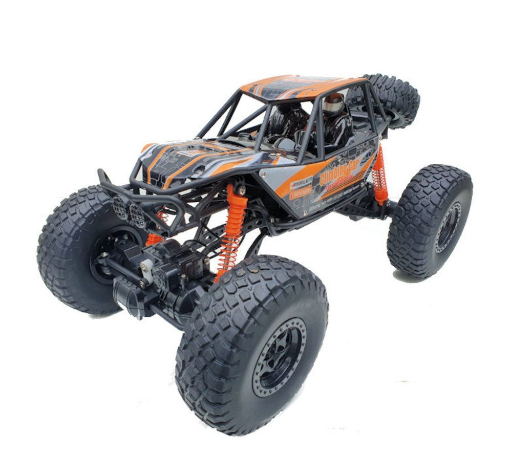 BruKa RC-Auto Robuster Geländewagen X-WARRIOR mit LED-Scheinwerfern, Ferngesteuertes Auto mit 4x4 Allradantrieb, 50cm